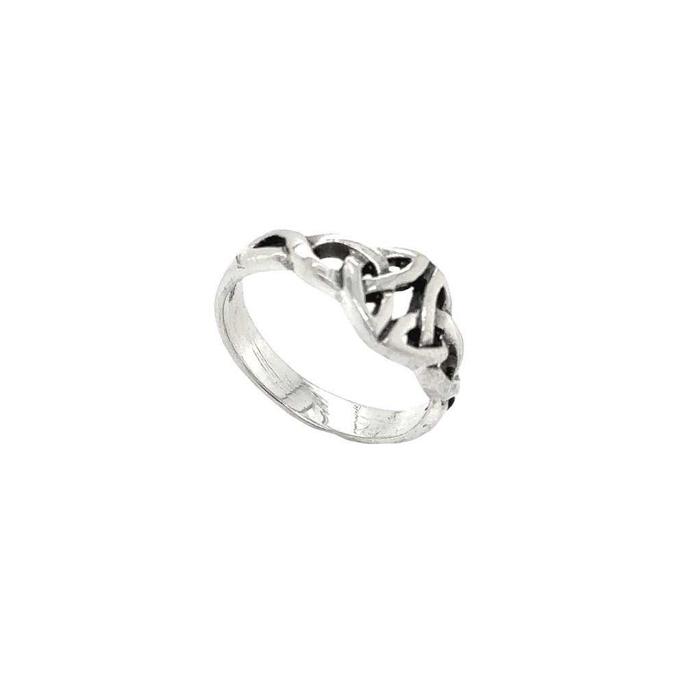 
                  
                    A cultural Celtic Silver Ring with a celtic knot design.
                  
                