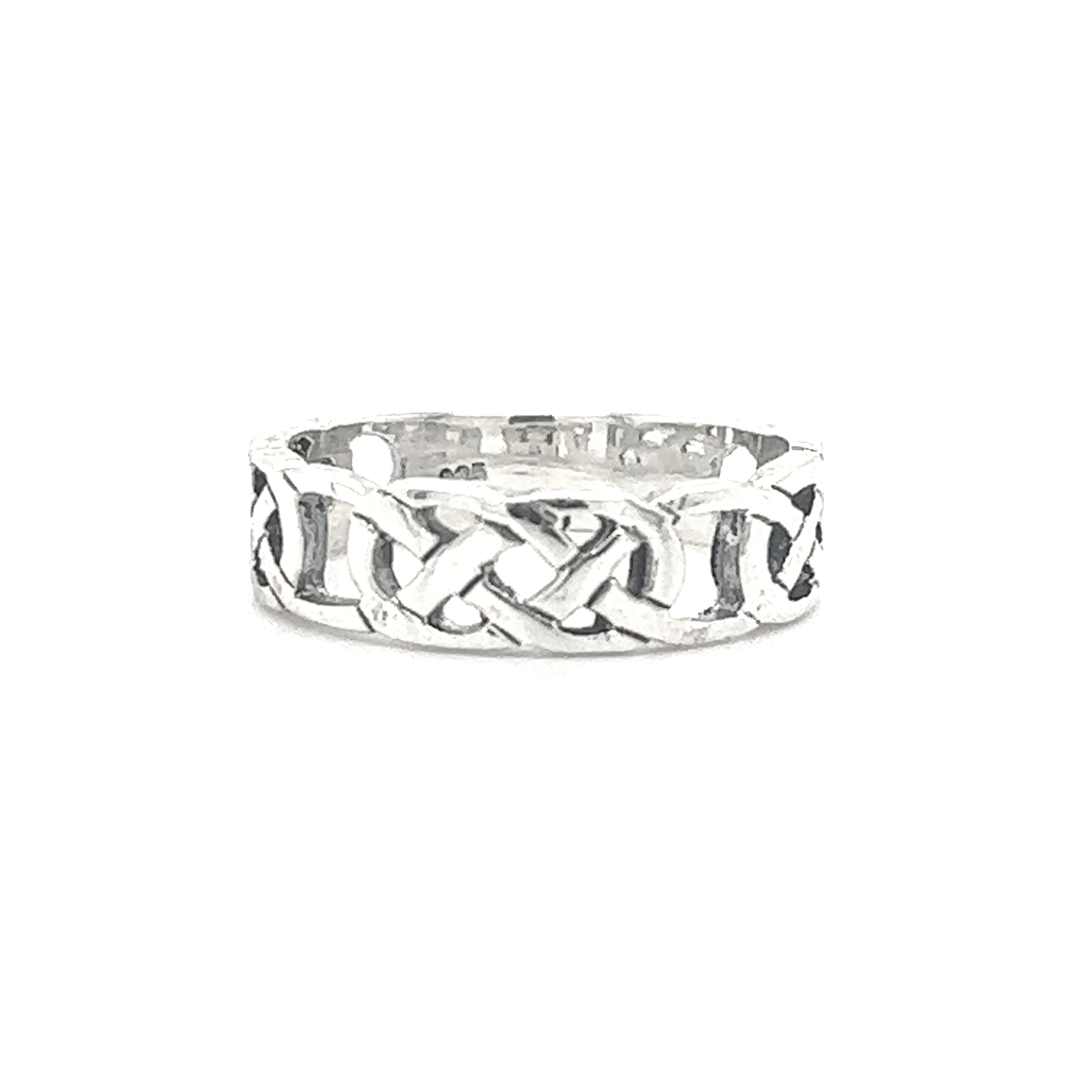 5mm Celtic Knot Band made of sterling silver.