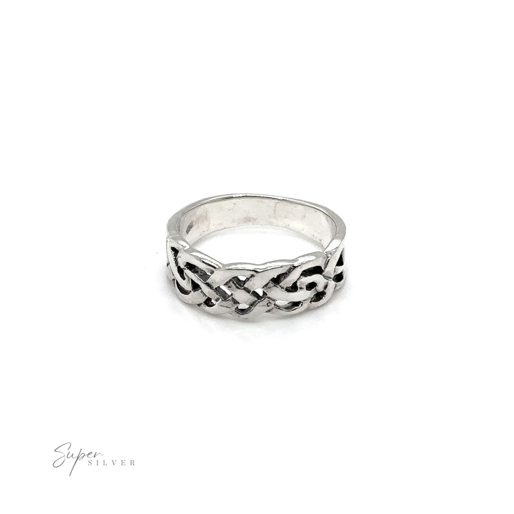 
                  
                    A sterling silver ring with a timeless elegance, featuring a Thick Celtic Weave Band design.
                  
                