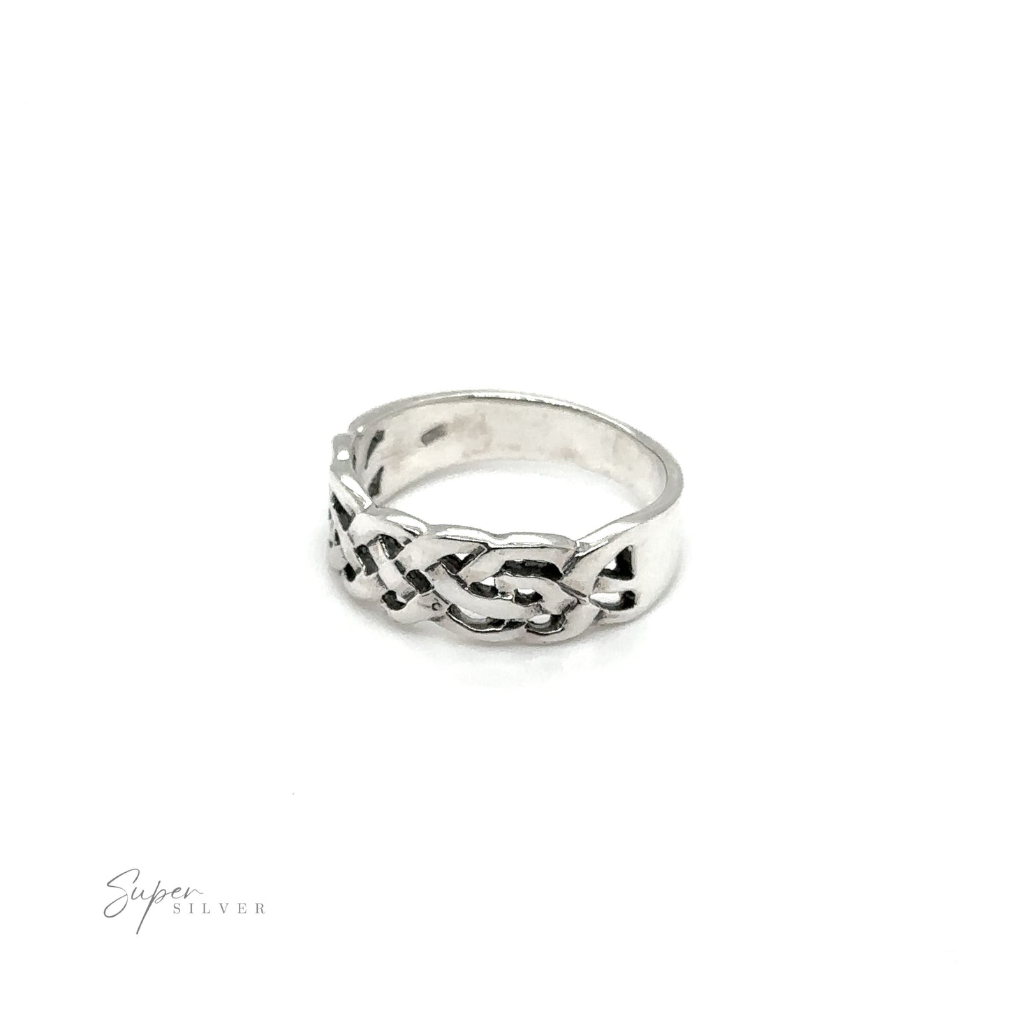 
                  
                    A silver ring with a Thick Celtic Weave band, radiating timeless elegance and unwavering strength.
                  
                