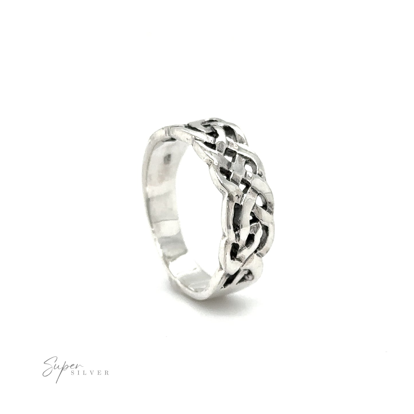 
                  
                    This Thick Celtic Weave Band showcases unwavering strength and timeless elegance. Crafted with precision from sterling silver, the ring features a mesmerizing celtic knot design.
                  
                