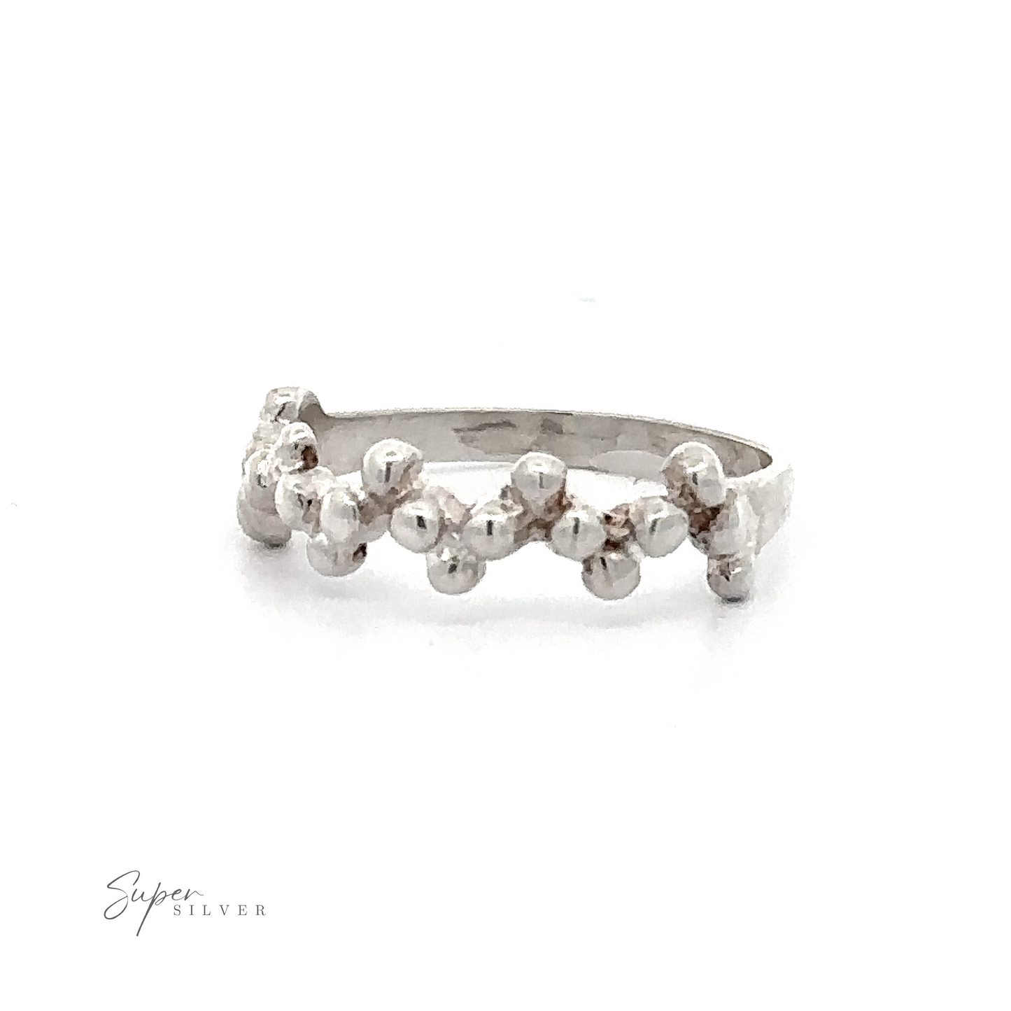 
                  
                    A delicate Beaded Half Zig-Zag Ring crafted from silver, featuring small balls on a minimalist design.
                  
                