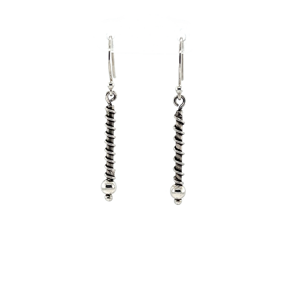 
                  
                    Super Silver's Bali Coil Wrapped Drop Earrings.
                  
                