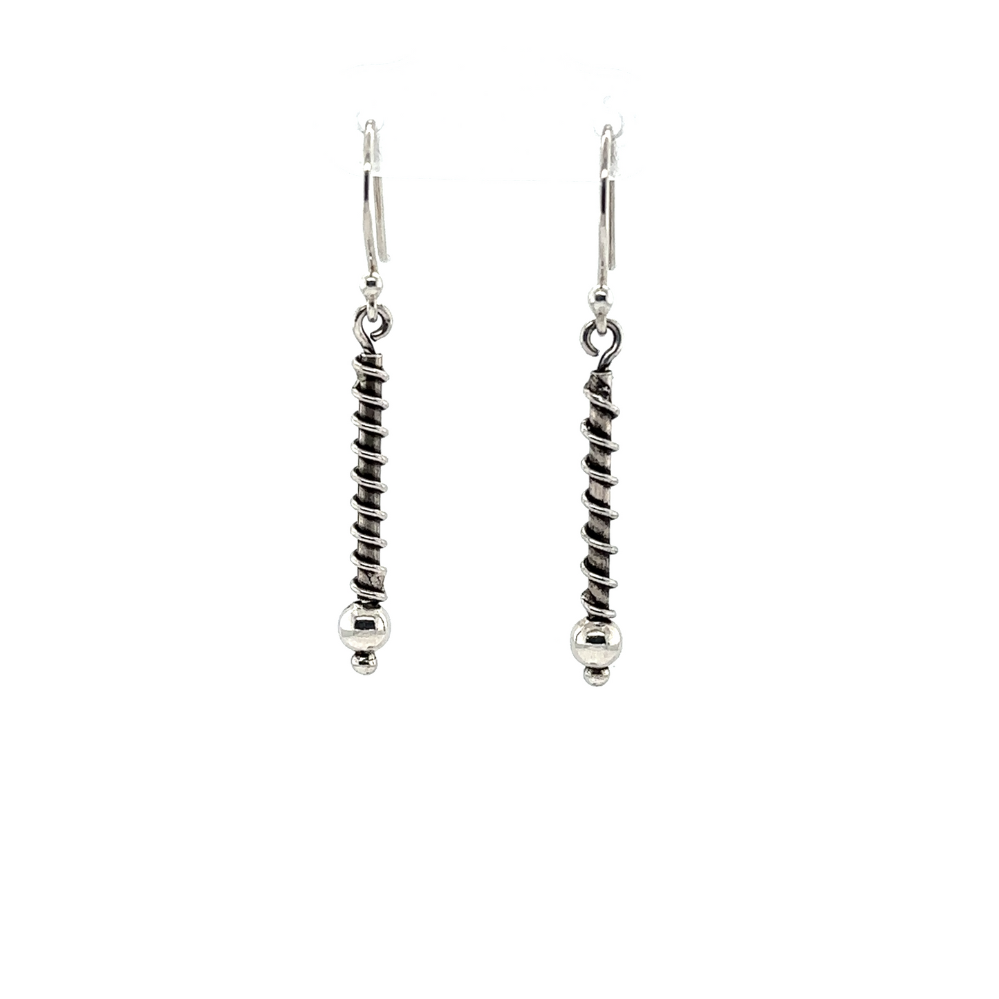 
                  
                    Super Silver's Bali Coil Wrapped Drop Earrings.
                  
                