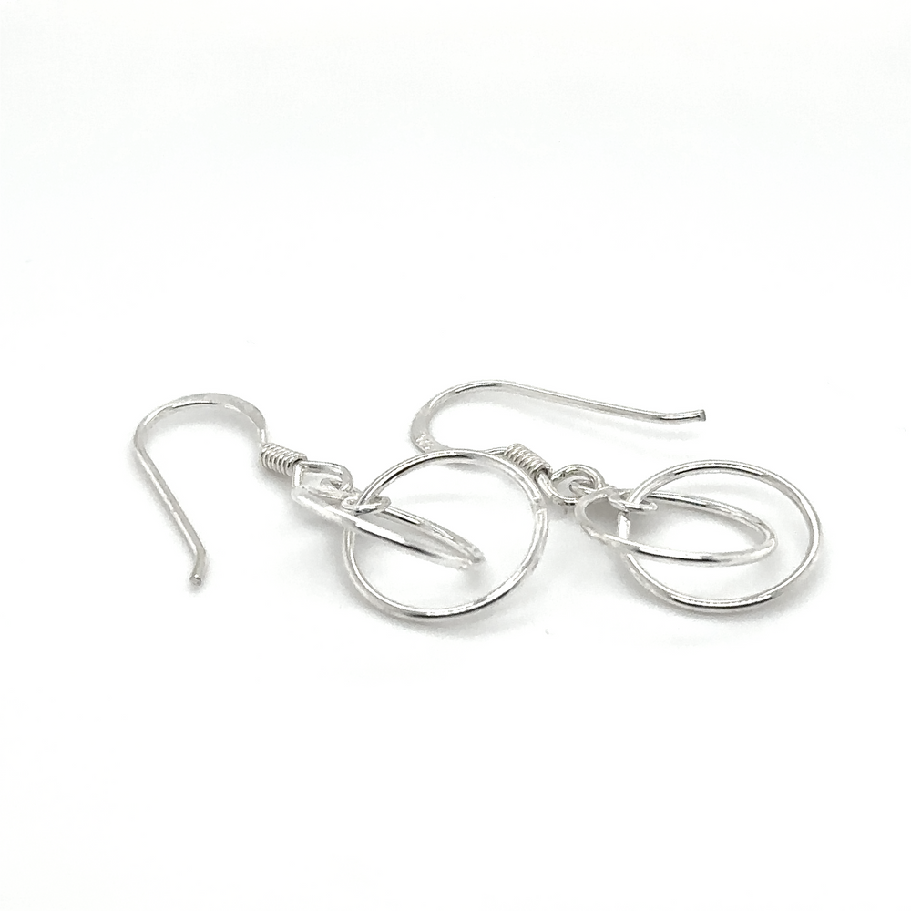 
                  
                    Super Silver Interlinked Circle Earrings on a white background.
                  
                
