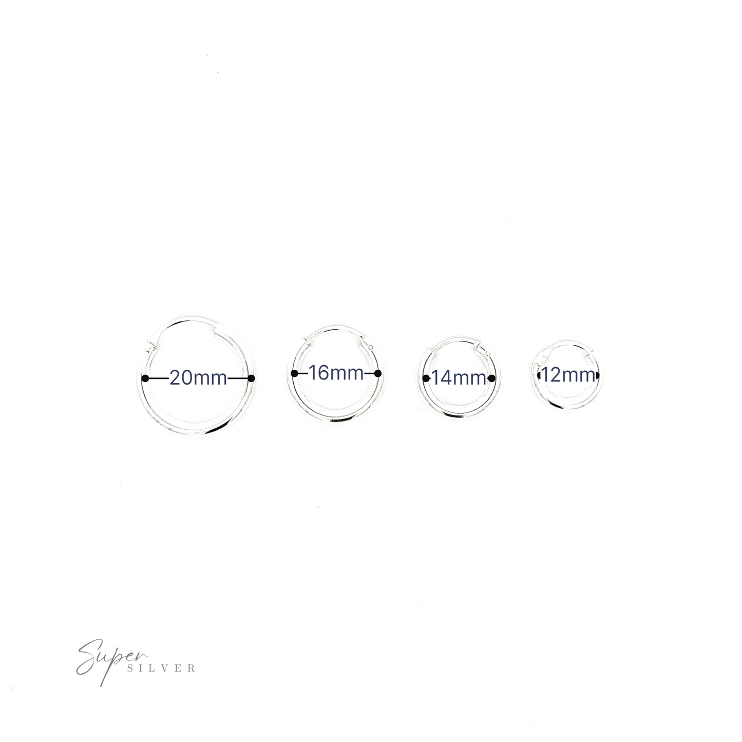 A set of 2.5mm Infinity Hoops on a white background.