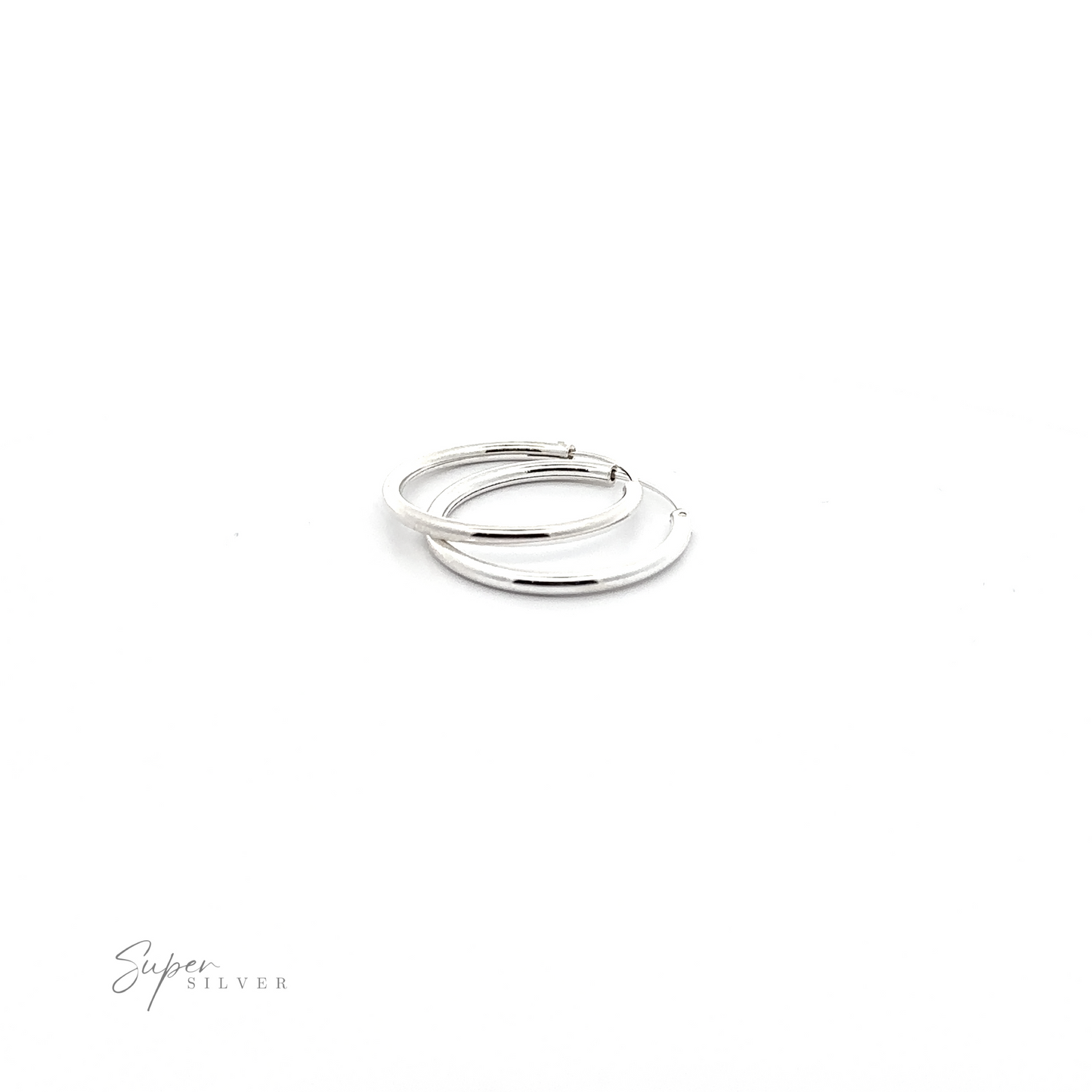 
                  
                    2.5mm Infinity Hoop earrings with a minimalist flair on a white background.
                  
                