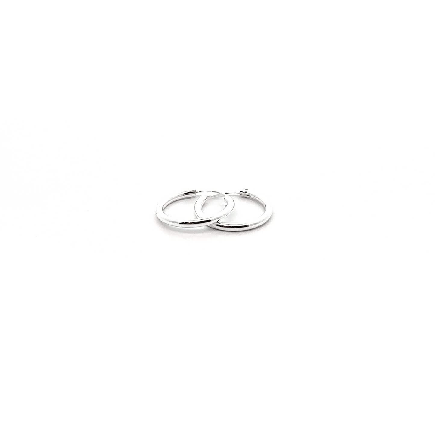 
                  
                    Two 2mm Infinity Hoops with a minimalist flair on a white background.
                  
                