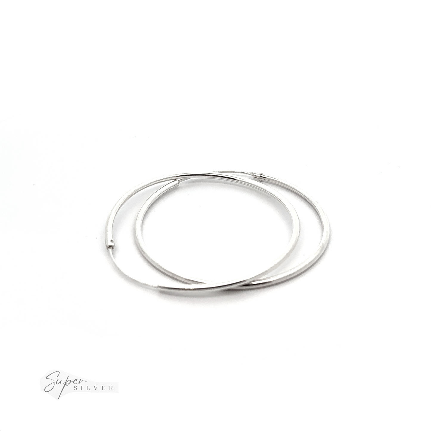 
                  
                    A versatile pair of 2mm Infinity Hoops with a minimalist flair, showcased on a white background.
                  
                