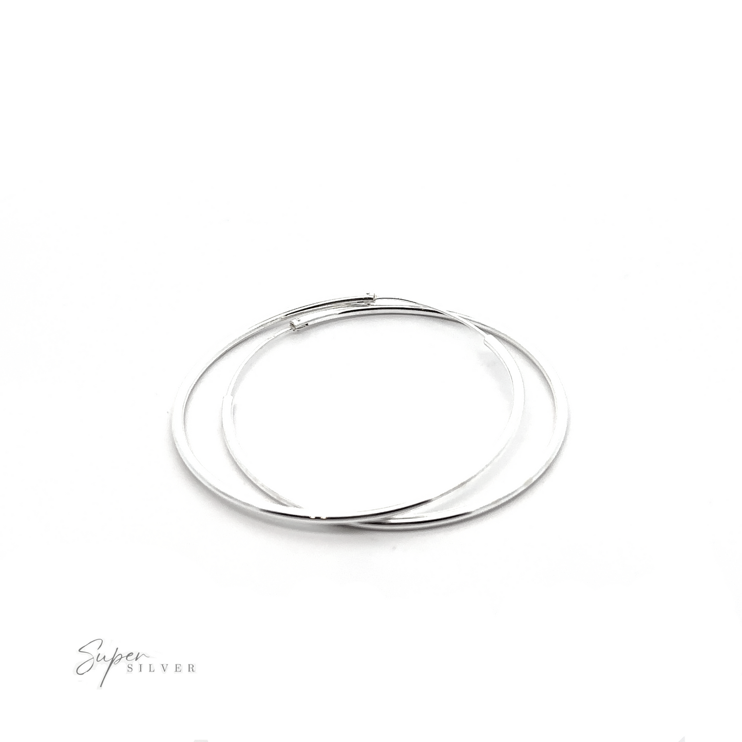 
                  
                    A pair of 2mm Infinity Hoops, versatile enough for any occasion, showcased on a clean white background.
                  
                