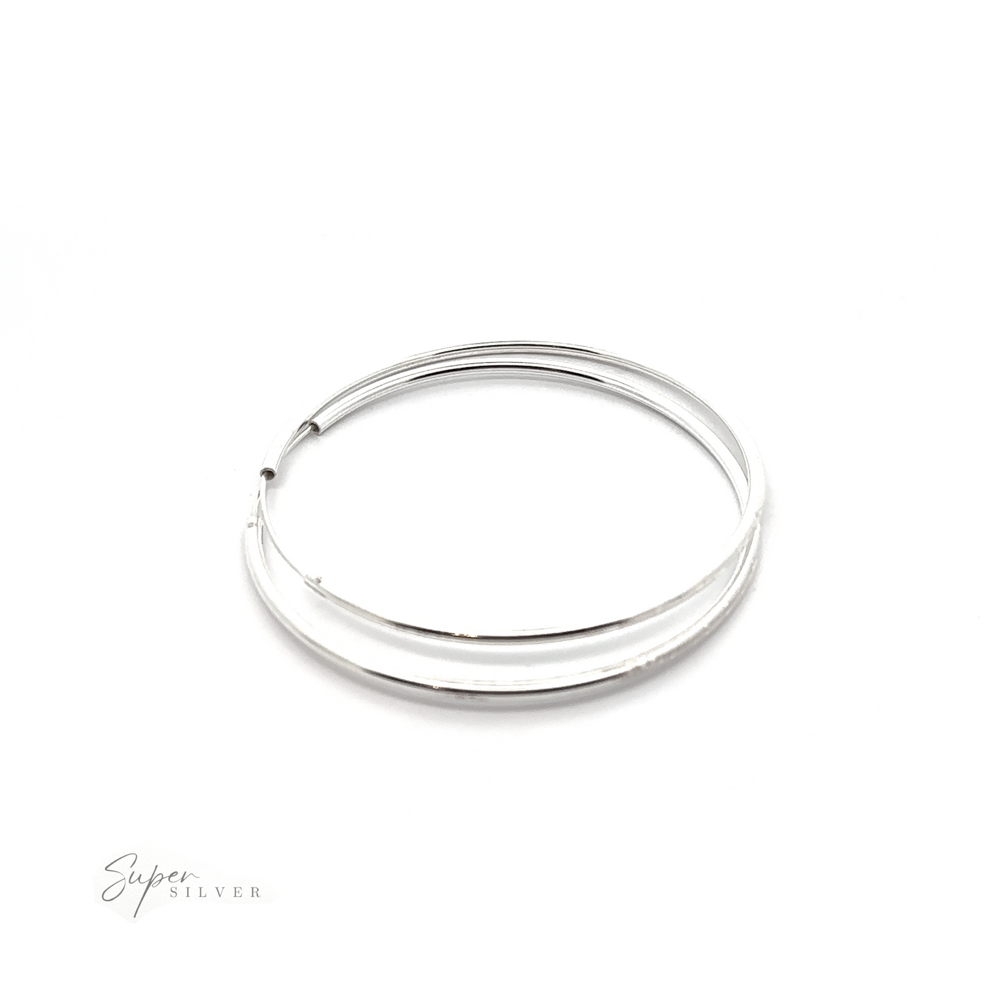 
                  
                    A pair of versatile 2mm Infinity Hoops with a minimalist flair on a white background.
                  
                