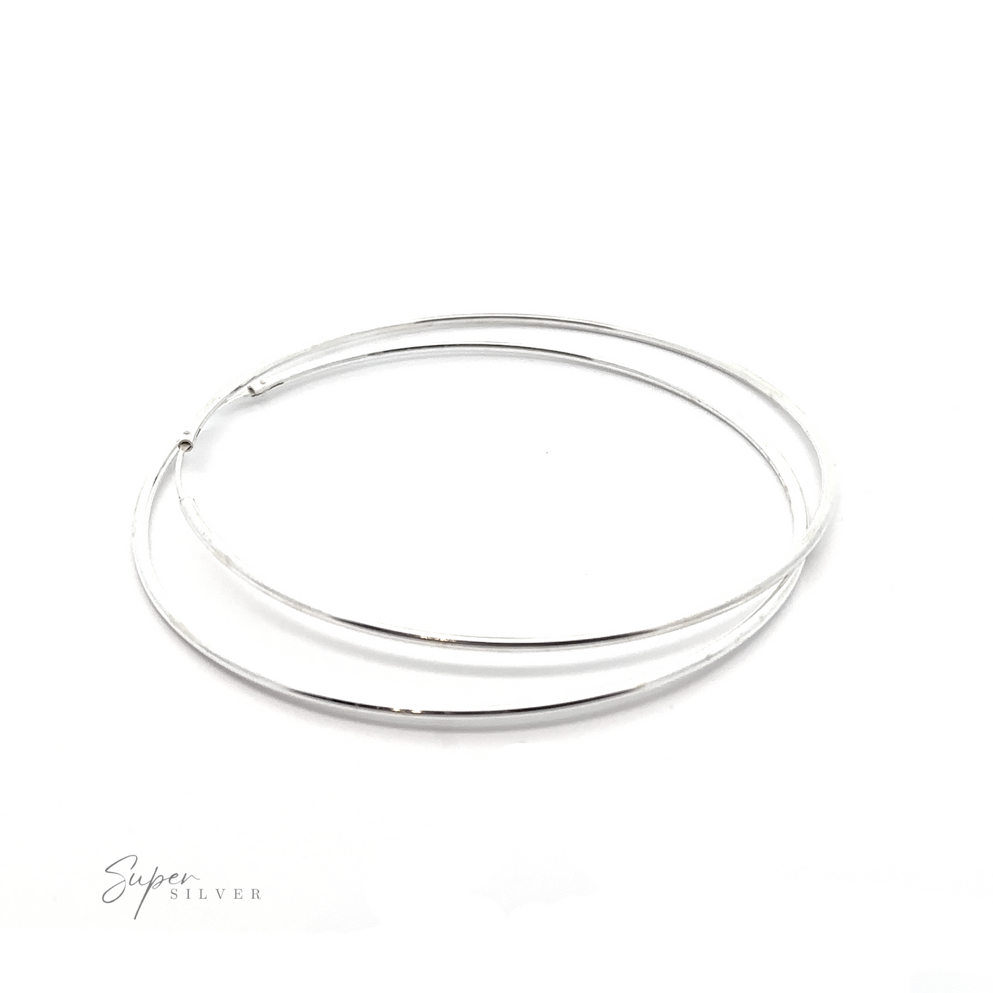 
                  
                    Versatile 2mm Infinity Hoops adding minimalist flair to any outfit, featured on a white background.
                  
                