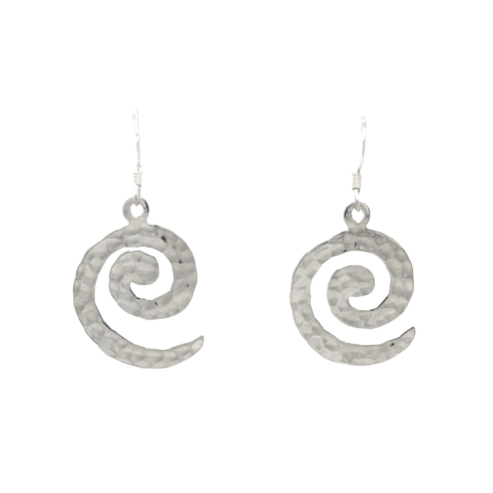 
                  
                    Super Silver Hammered Spiral Earrings crafted from lightweight sterling silver.
                  
                