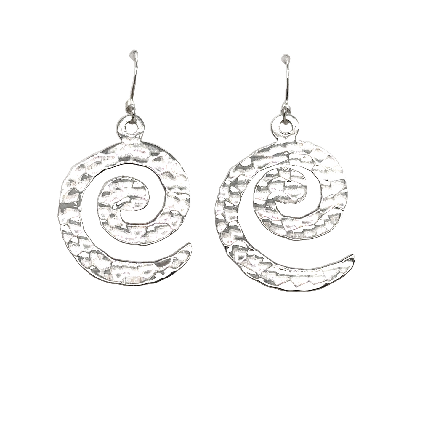 
                  
                    Super Silver's Hammered Spiral Earrings are lightweight and elegant.
                  
                