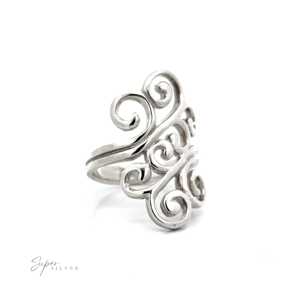 This Freeform Swirl Ring features a mesmerizing swirl design.