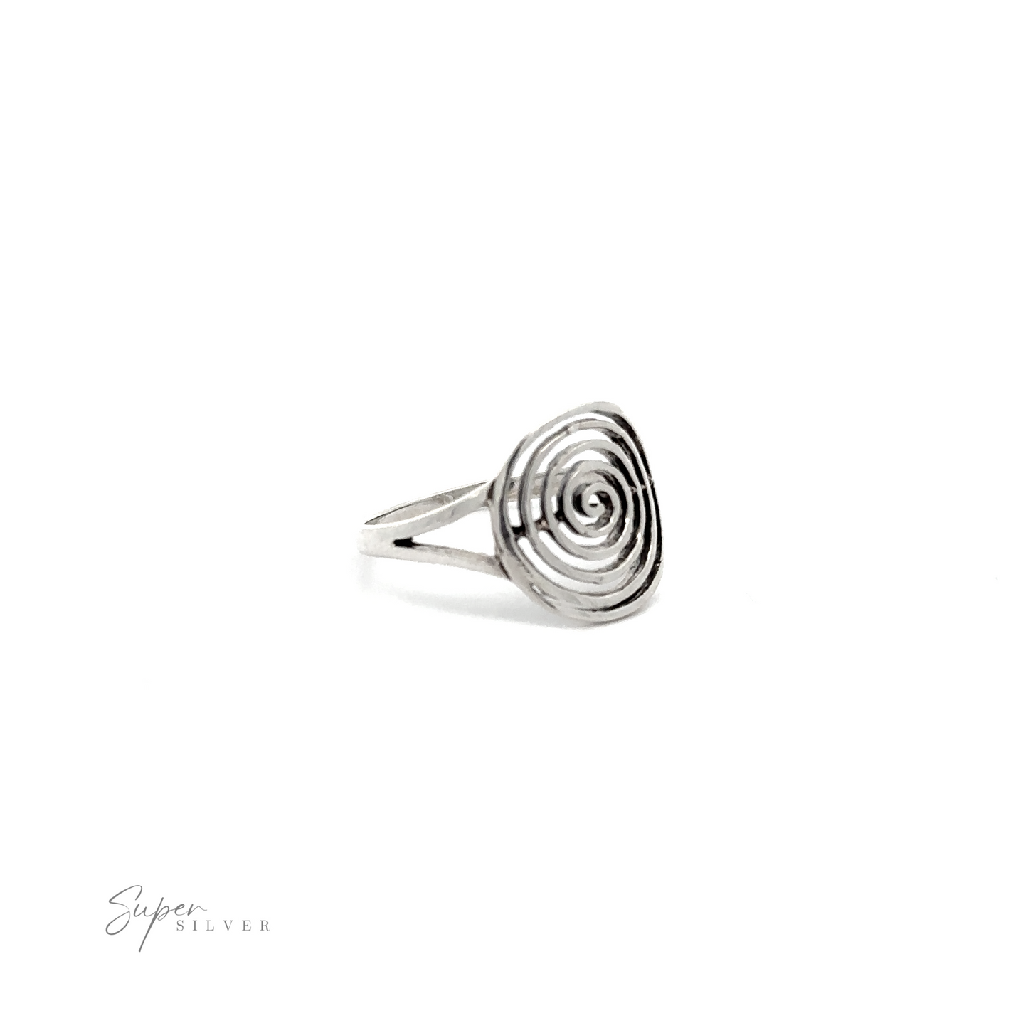 
                  
                    An Oxidized Spiral Ring with a spiral design.
                  
                