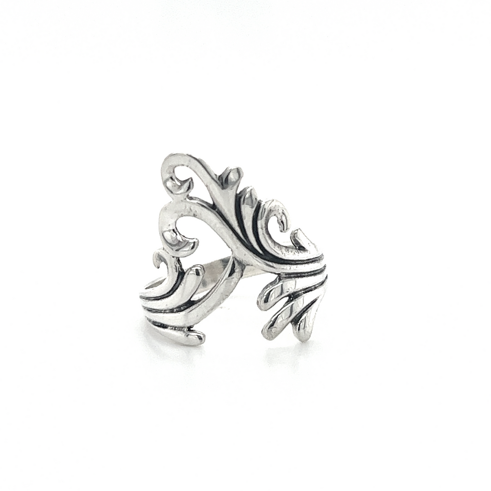 
                  
                    An elegant Super Silver Statement Freeform Ring with a unique floral design.
                  
                