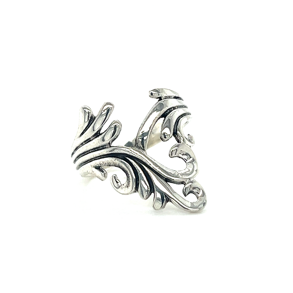 
                  
                    An elegant Super Silver Statement Freeform Ring with a unique shape and ornate design.
                  
                