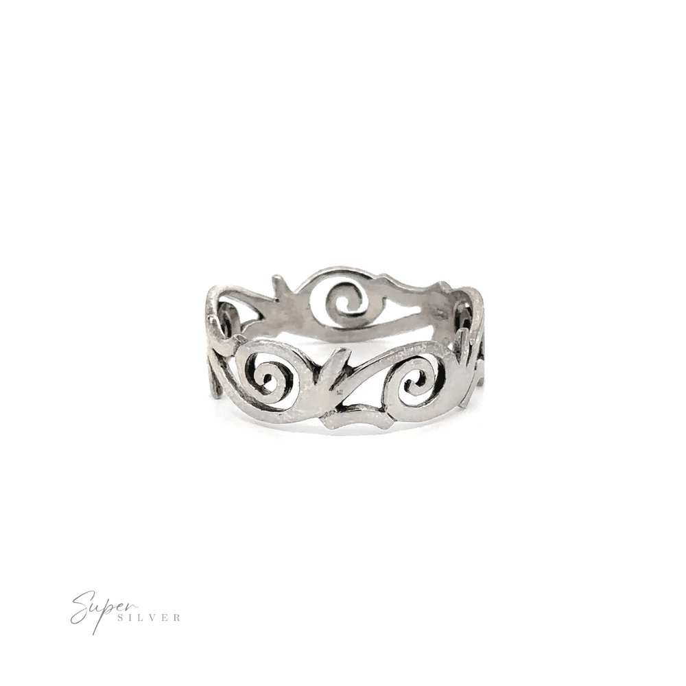 A Sterling Silver Freestyle Swirl Design Ring.