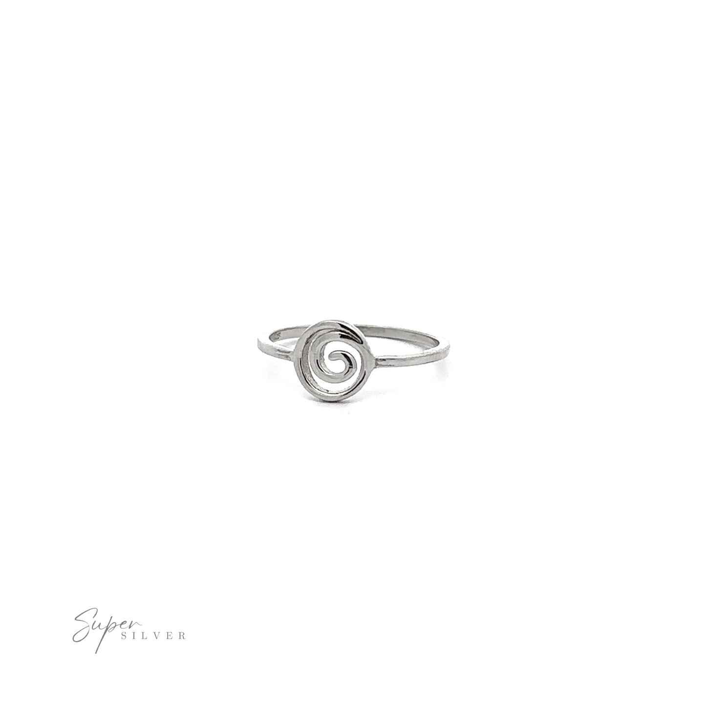 
                  
                    A High Polish 925 Sterling Silver Spiral Ring on a white background.
                  
                