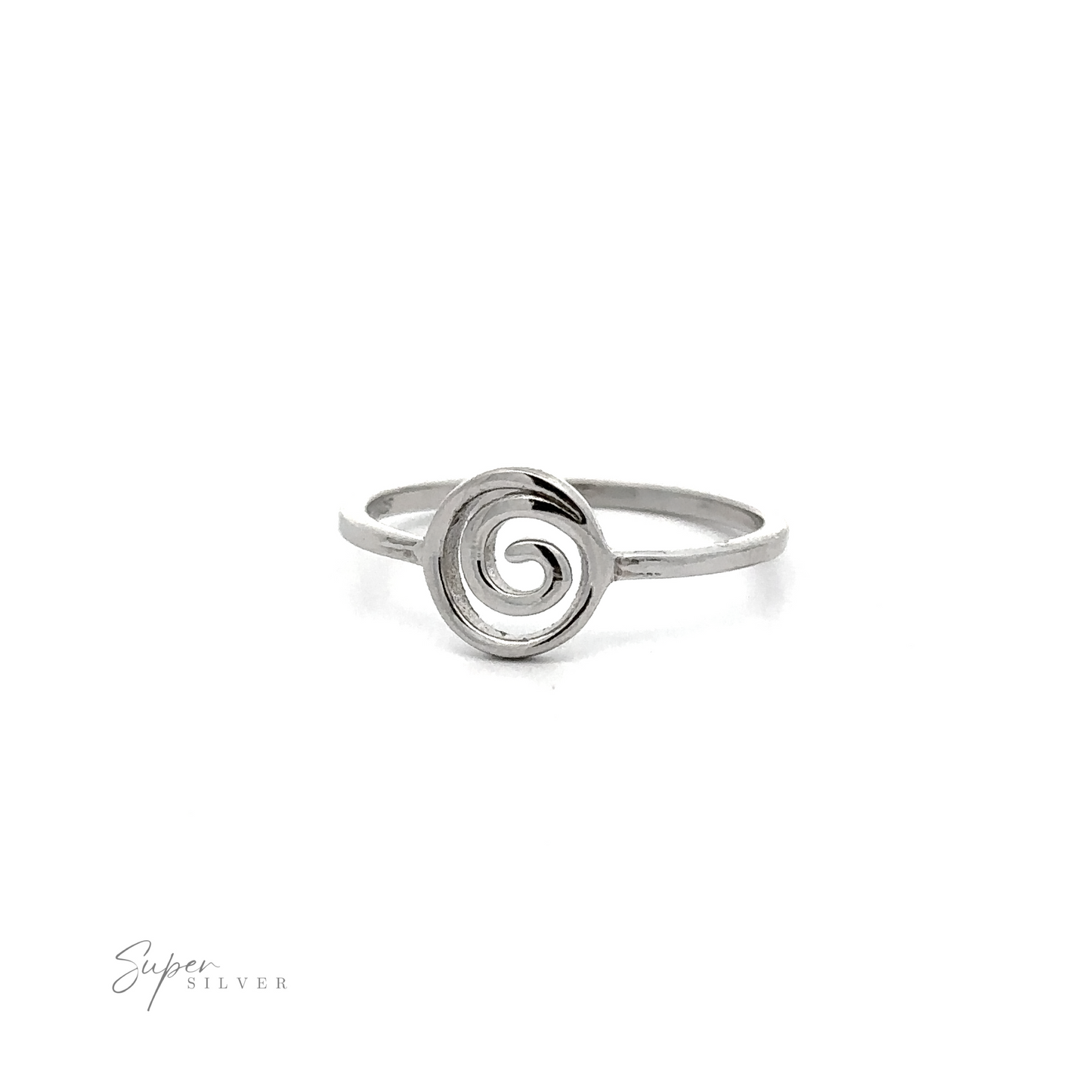 A Spiral Ring with a spiral design, featuring a high polish for added elegance.