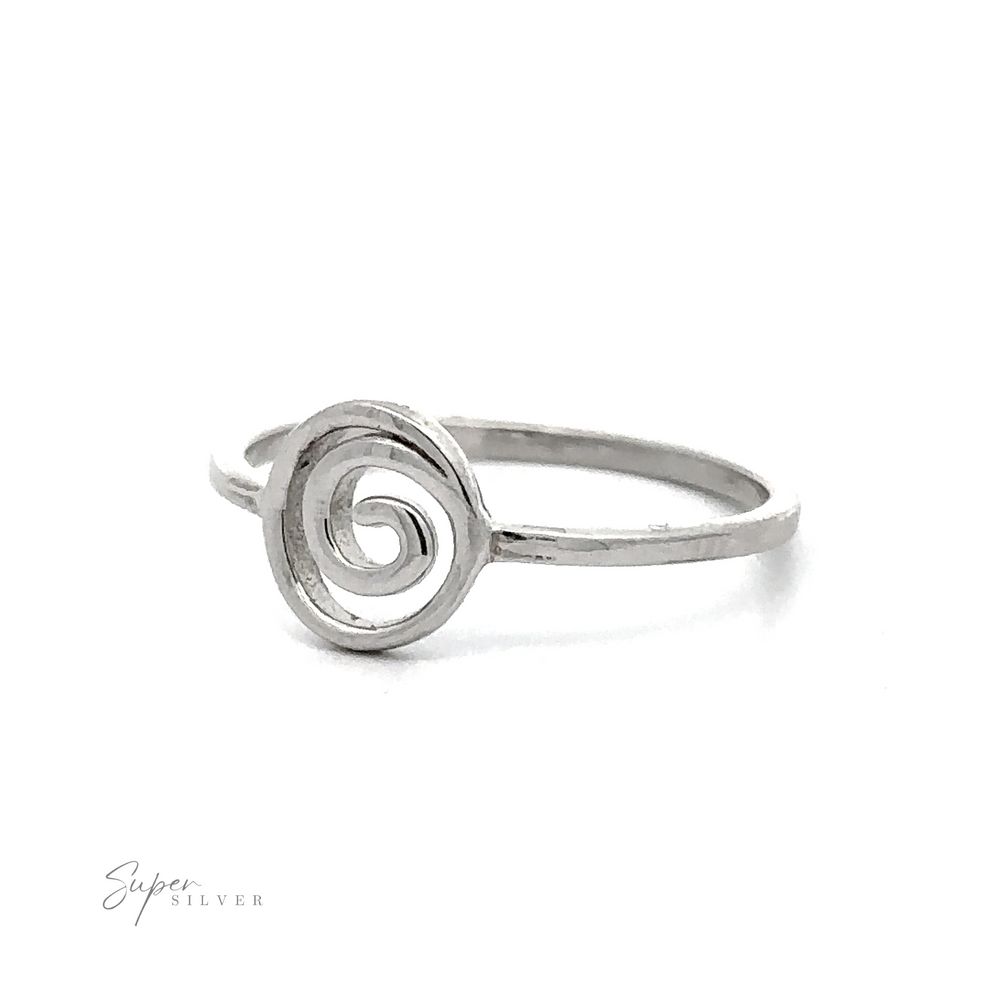 A High Polish 925 Sterling Silver Spiral Ring.