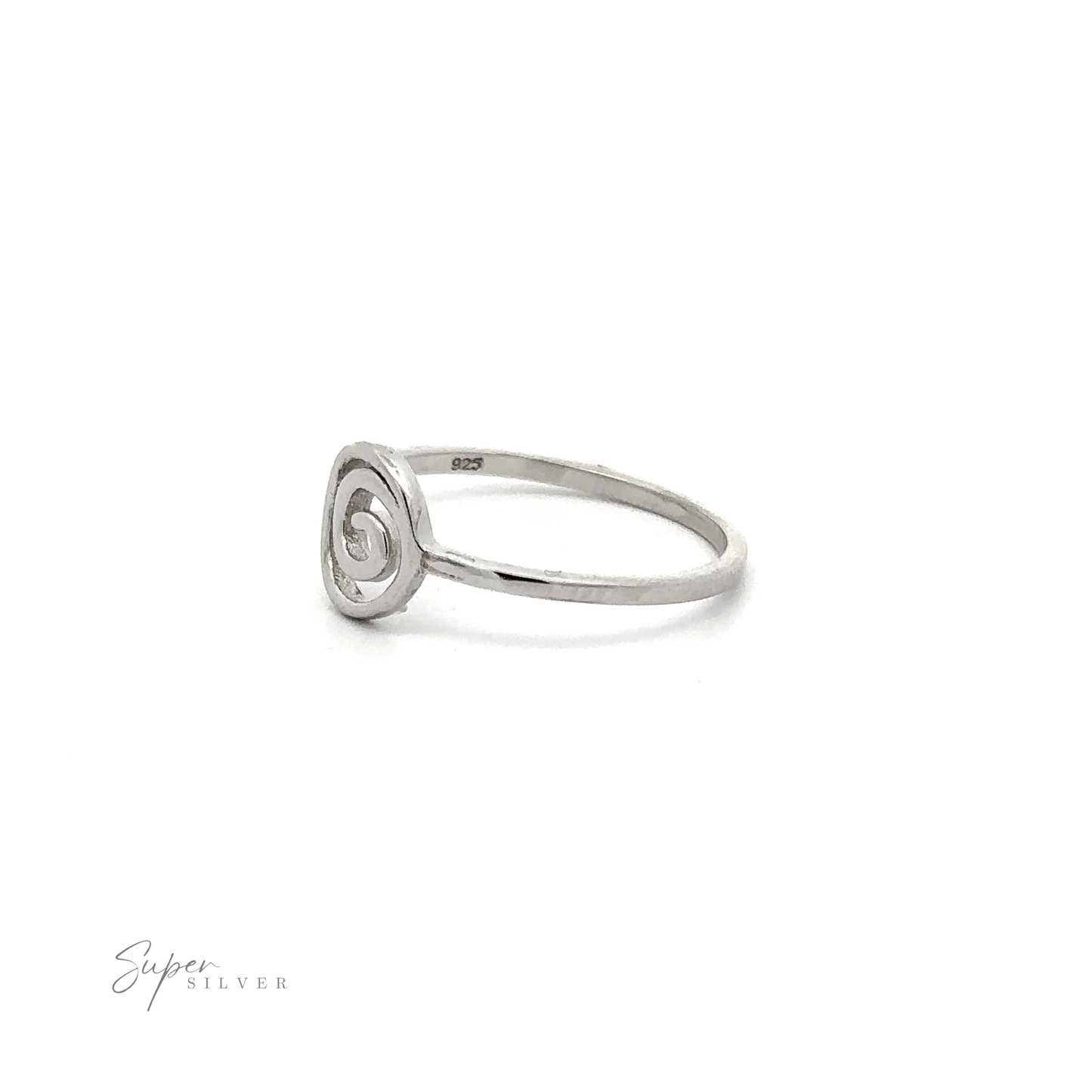 
                  
                    A 925 sterling silver Spiral Ring with a high polish finish.
                  
                