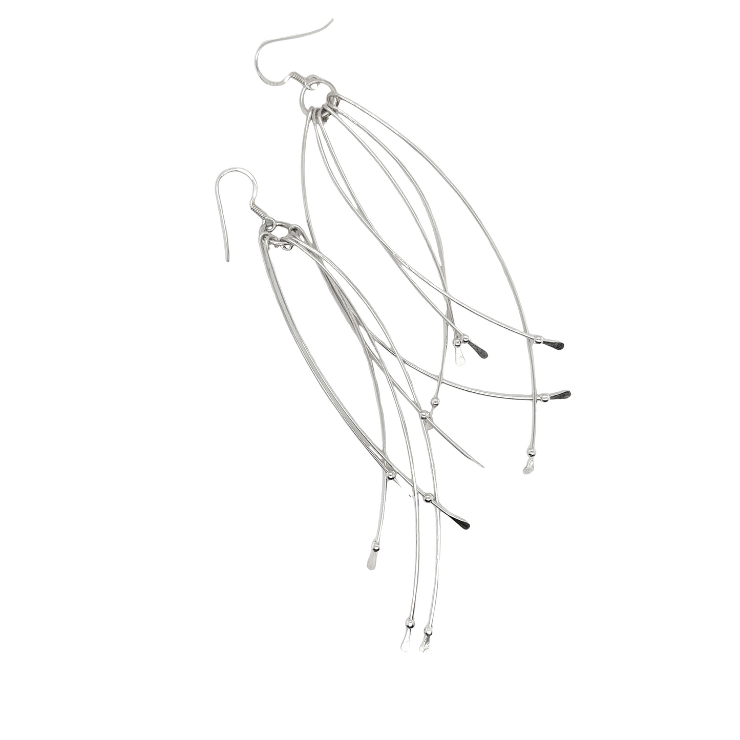 
                  
                    A pair of Super Silver .925 Sterling Silver Wire Chandelier Earrings, approximate length, on a white background.
                  
                