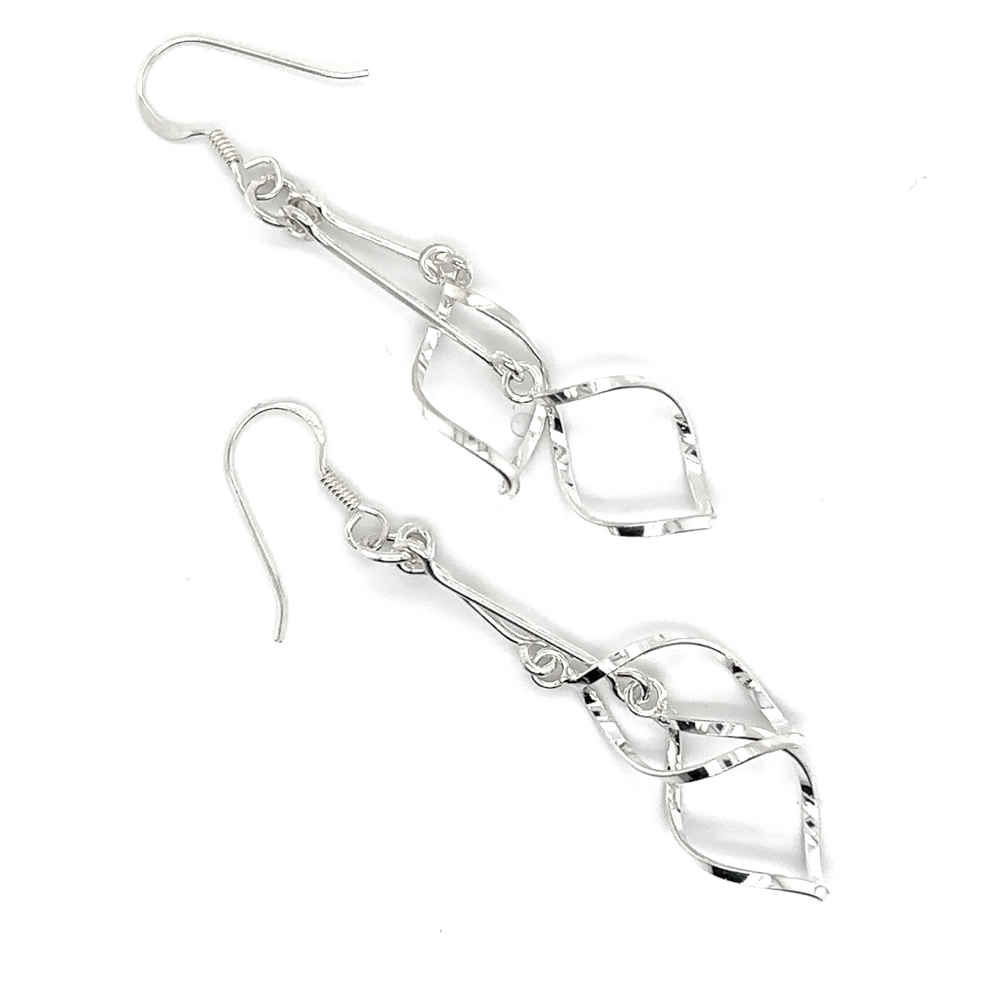 
                  
                    Lightweight Delicate Twisted Freeform Earrings in .925 silver by Super Silver.
                  
                