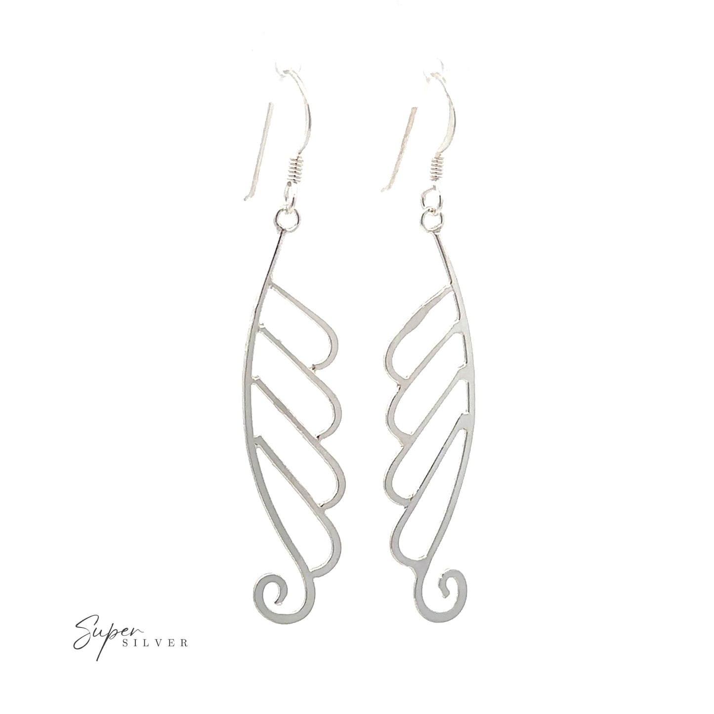 
                  
                    Delicate wing-inspired earrings crafted from silver-plated materials.
                  
                
