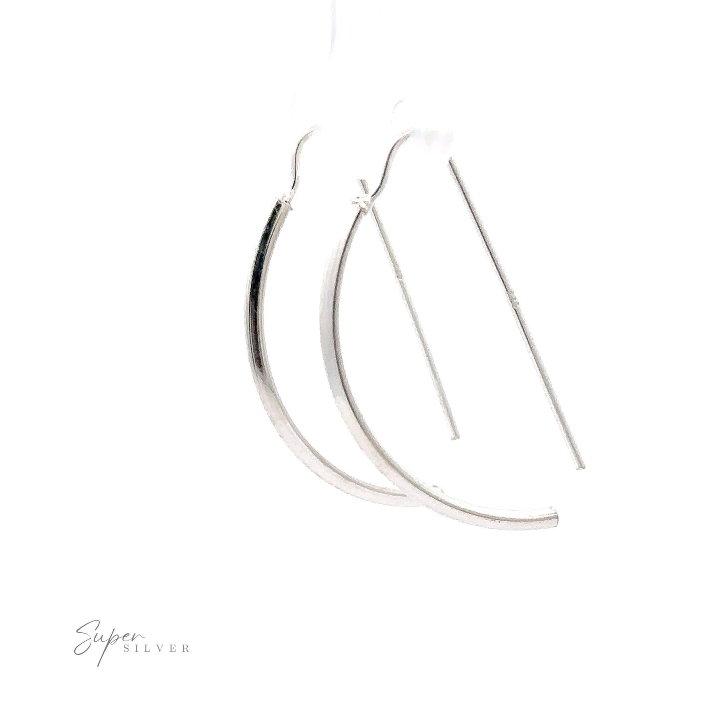 Fixed Curved Bar Earring on a white background.