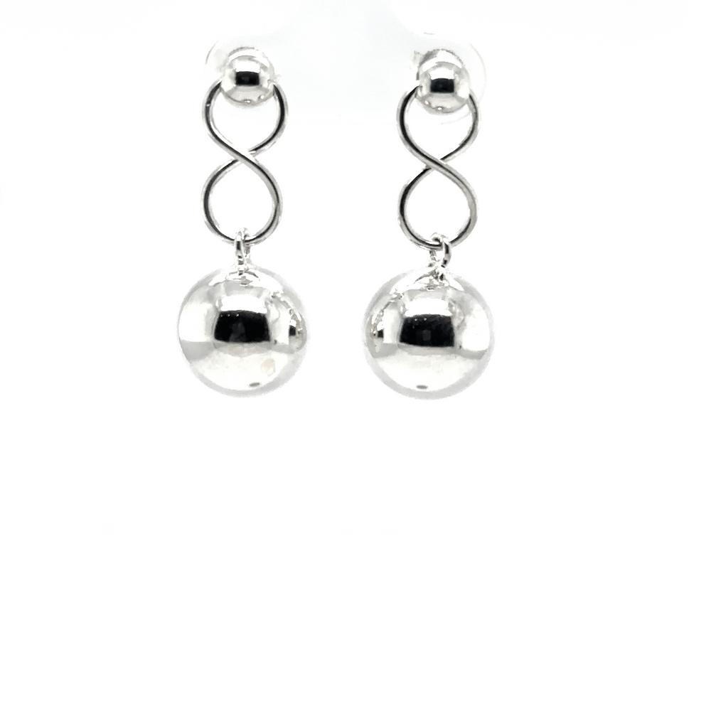 A pair of Super Silver Dangly Silver Ball Earrings.