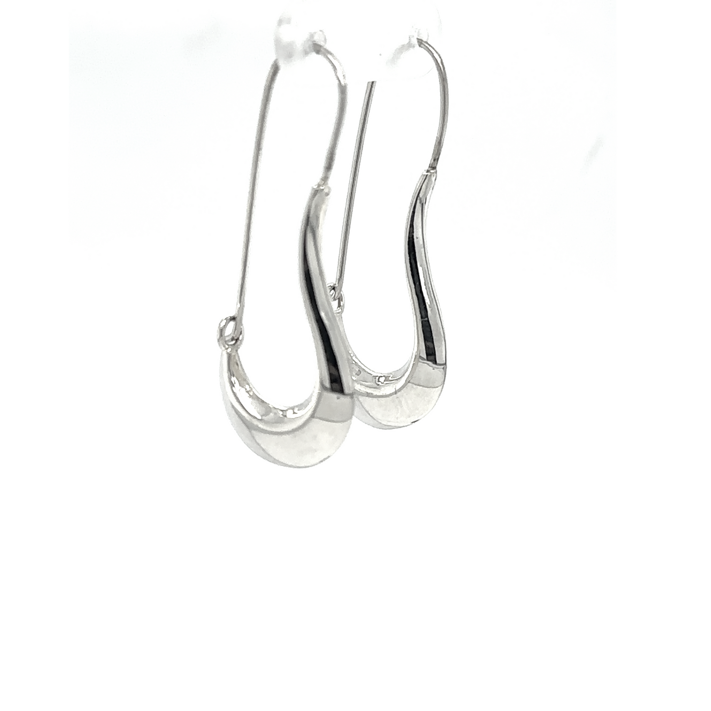 
                  
                    A pair of Curved Hoop Earrings (.925 Silver) on a white background.
                  
                