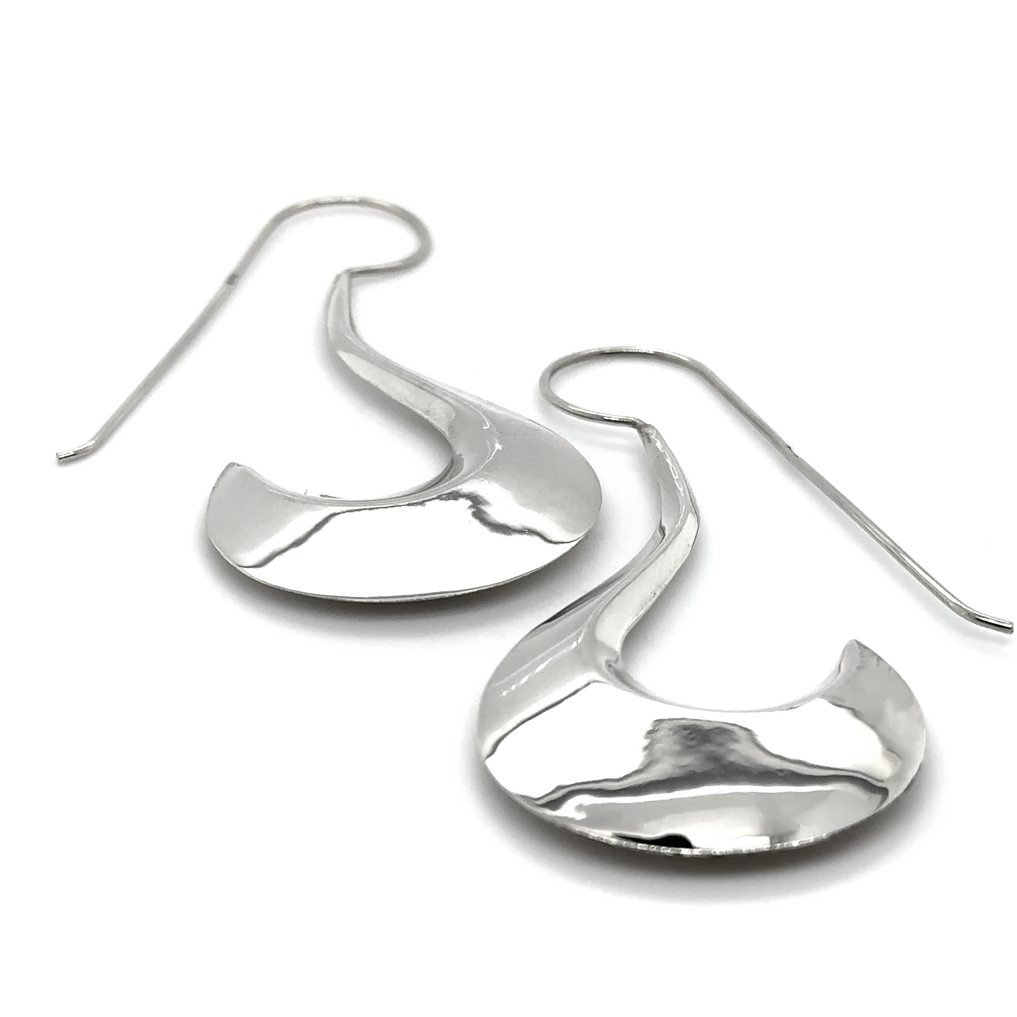 
                  
                    A pair of Super Silver Victorian Style Curved Earrings, crafted from .925 silver.
                  
                