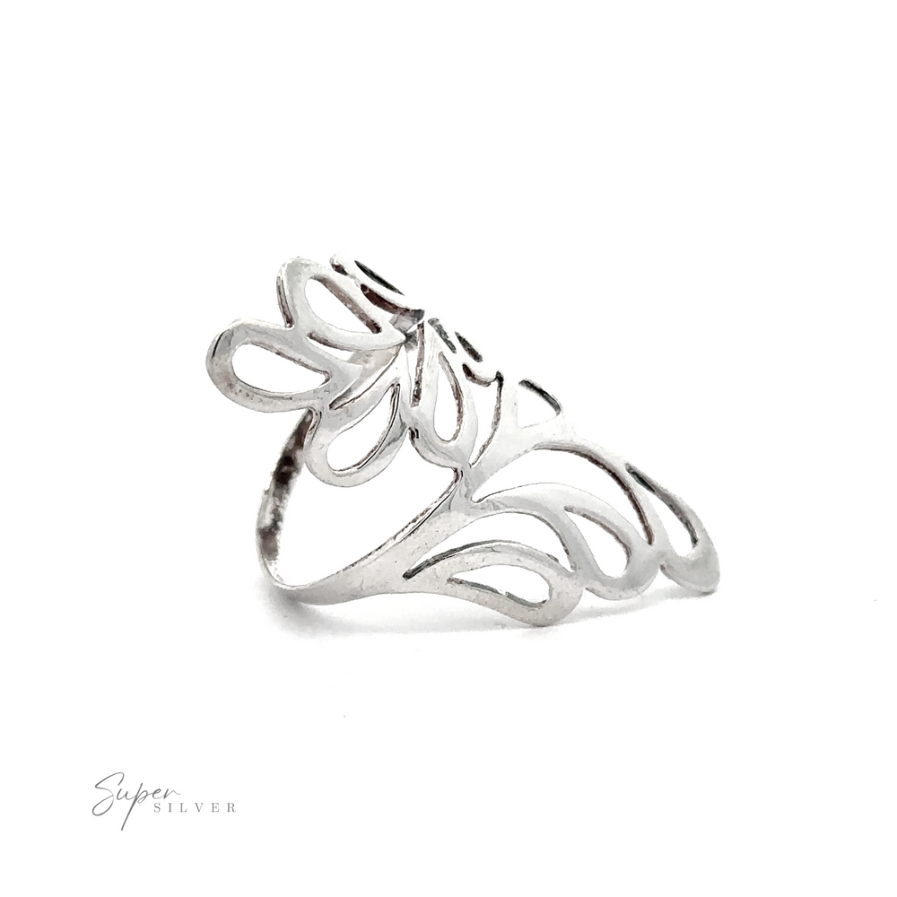 
                  
                    A Long Wrap Around Freestyle Ring with a flower design.
                  
                
