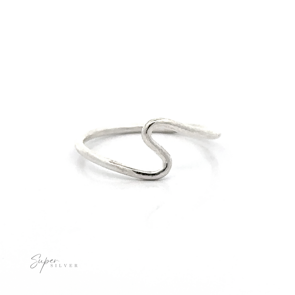 A sterling silver ring with a Silver Wavy Band.