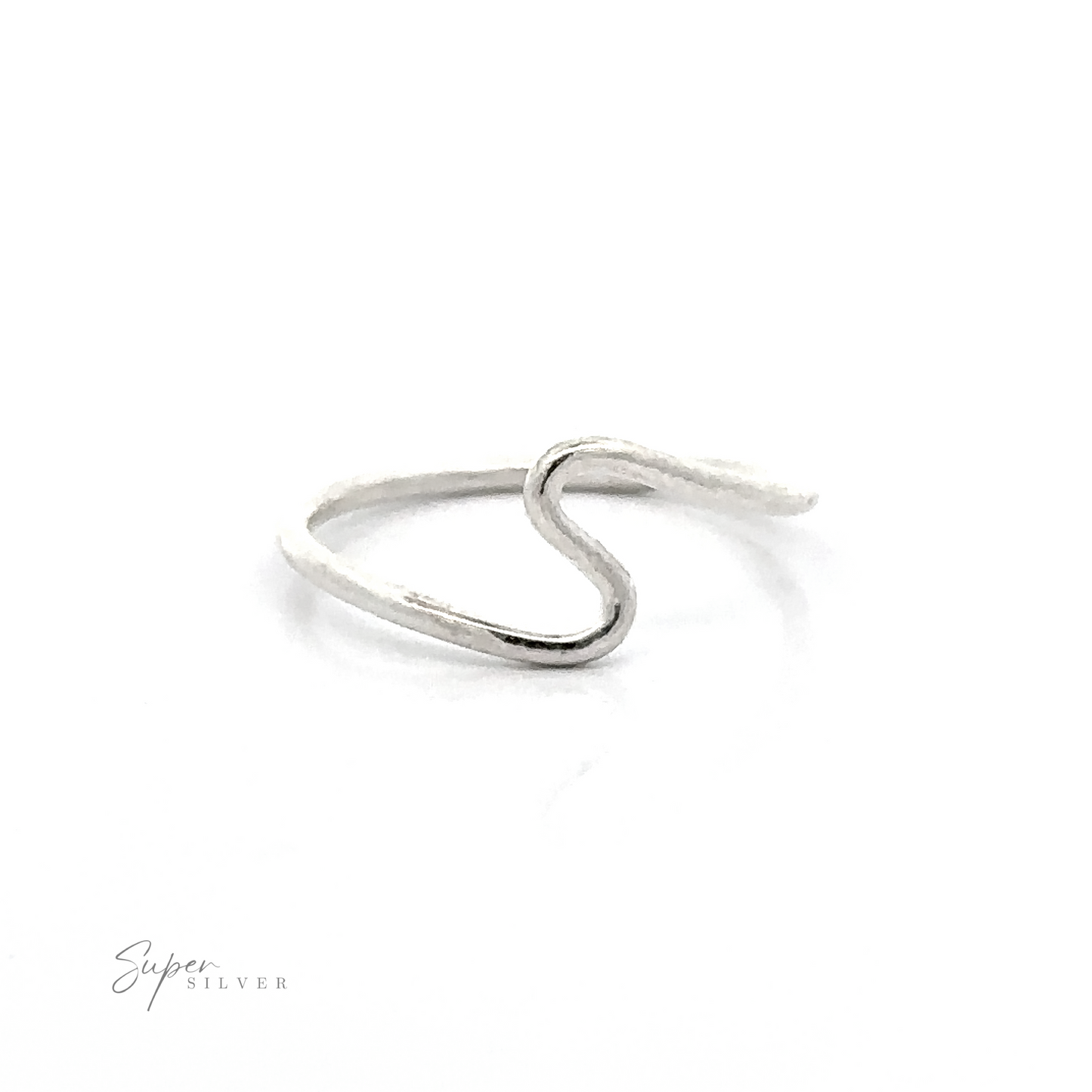 
                  
                    A sterling silver ring with a Silver Wavy Band.
                  
                