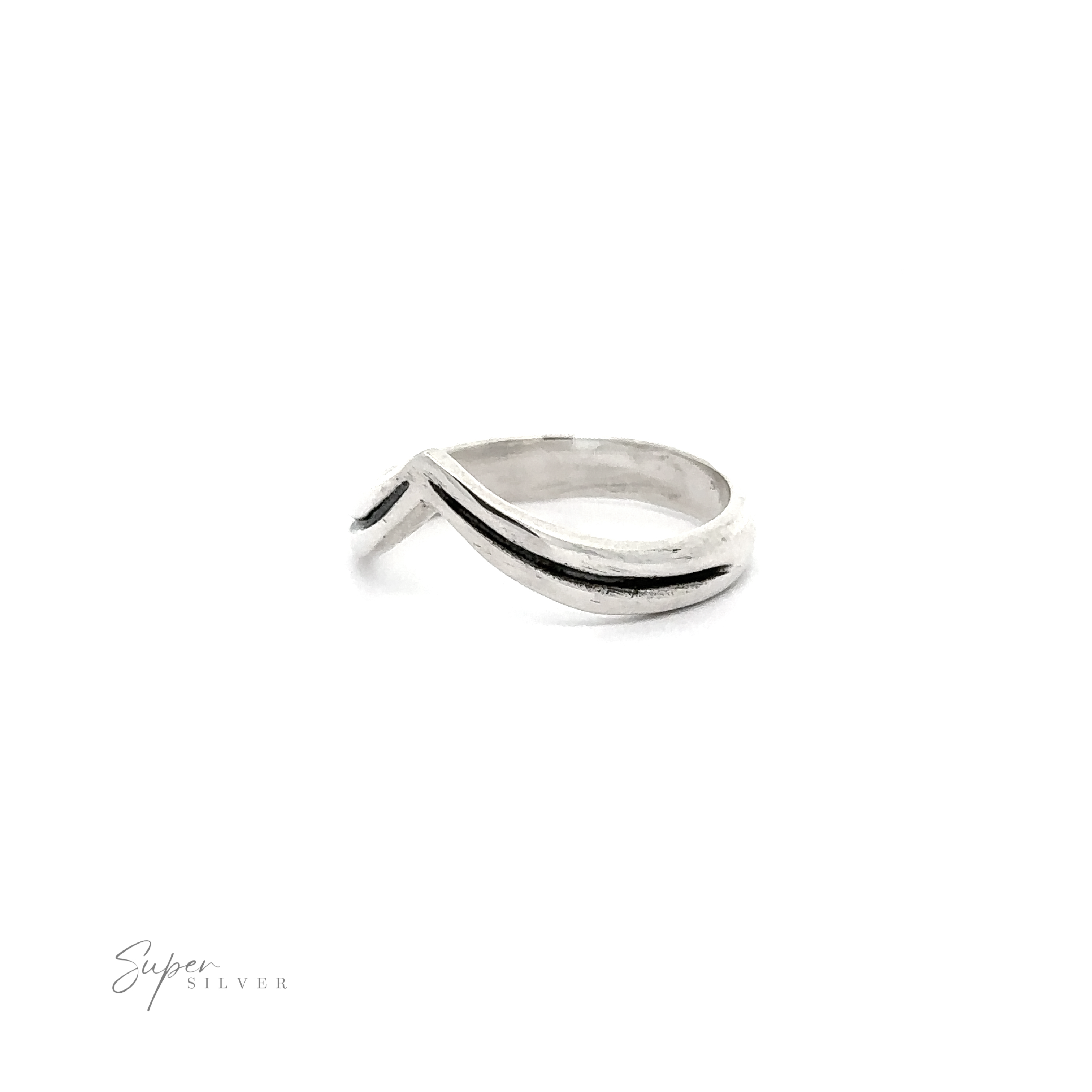 A Simple Chevron Ring with a curved design.