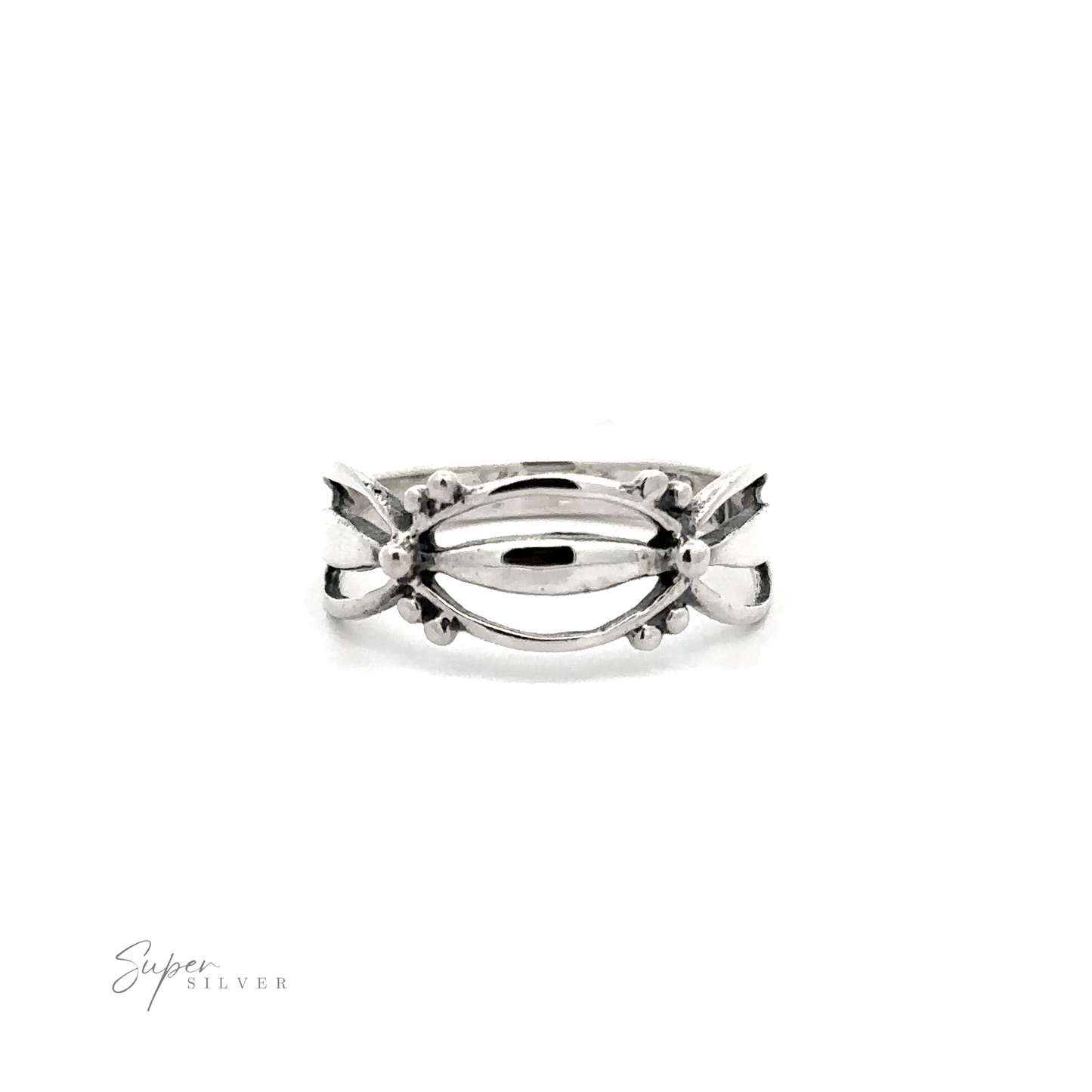 
                  
                    An elegant silver Freeform Open Band ring with a cross in the middle, featuring an open band design for a comfortable feel.
                  
                