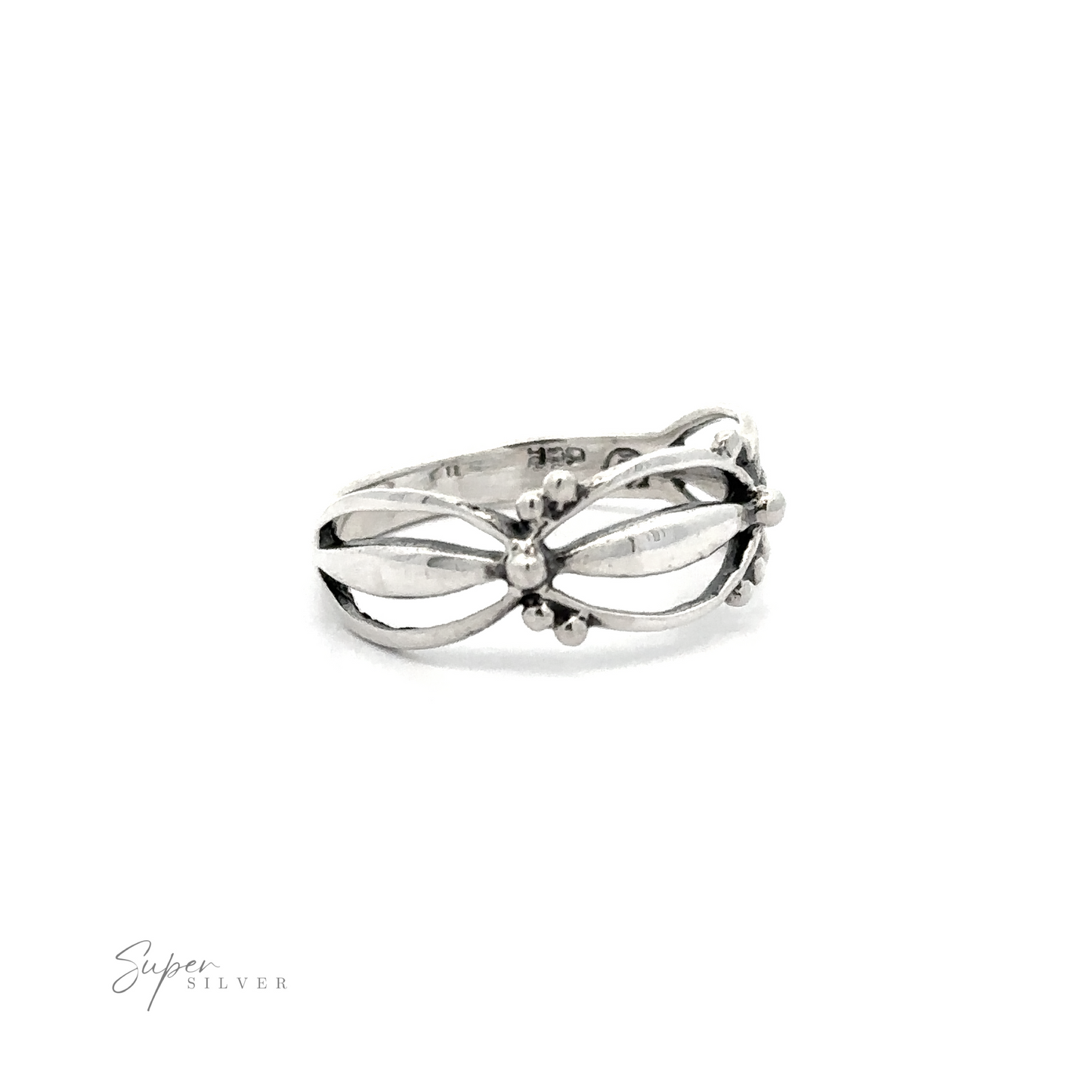 
                  
                    A comfortable, Freeform Open Band Ring made from .925 Sterling Silver featuring a cross design.
                  
                