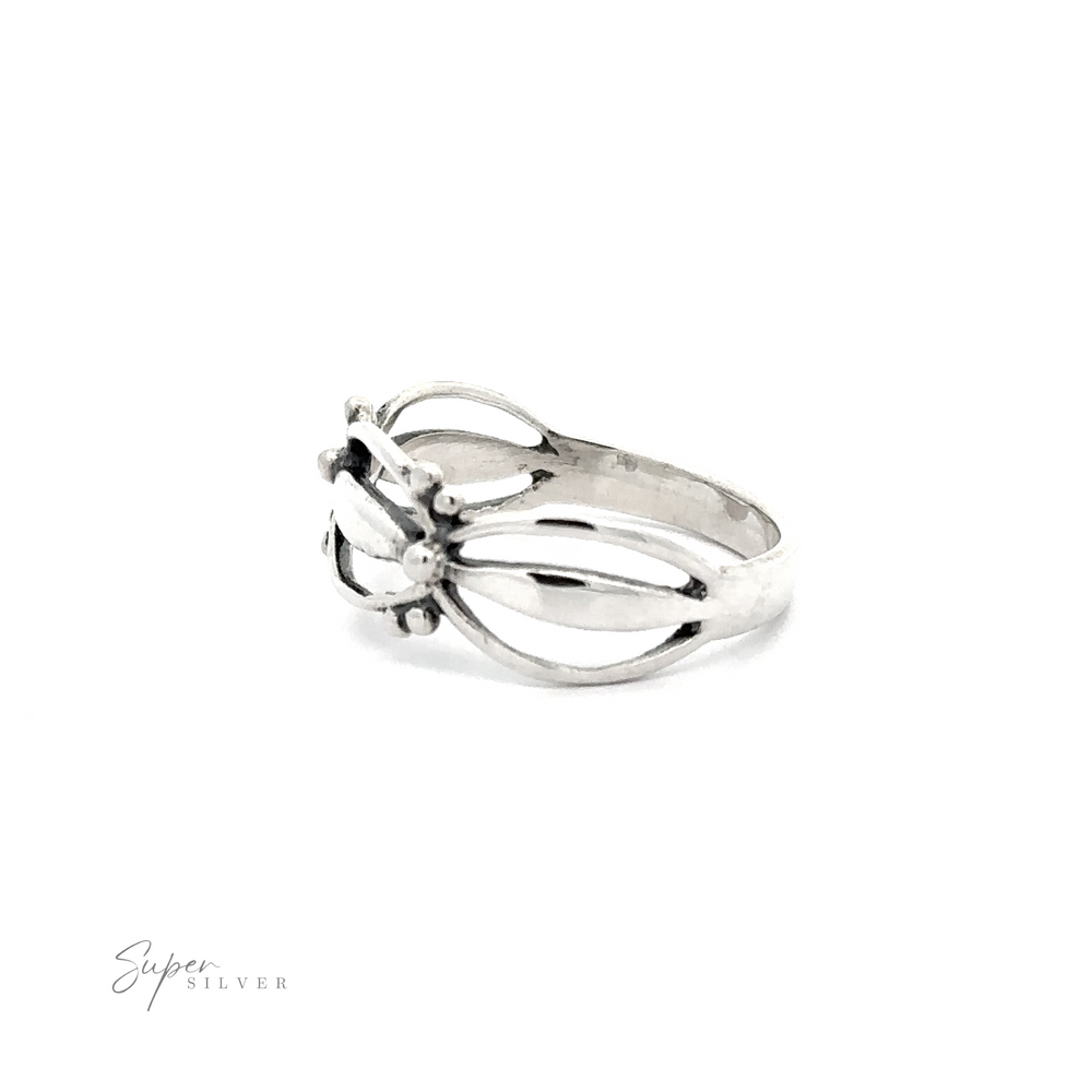 
                  
                    A Freeform Open Band Ring with a white stone in the middle.
                  
                