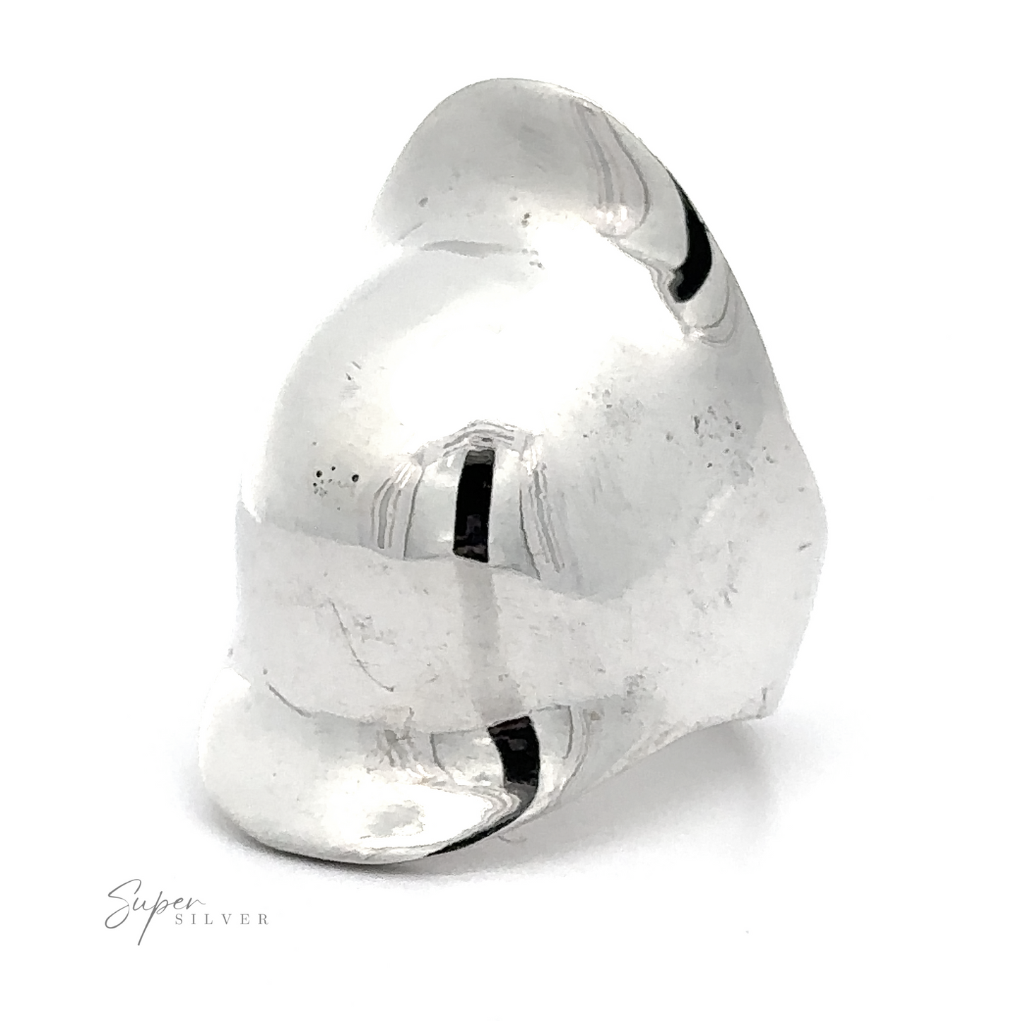 
                  
                    A silver Unfinished Domed Ring *Final Sale* with a hat on it, available at a discount.
                  
                