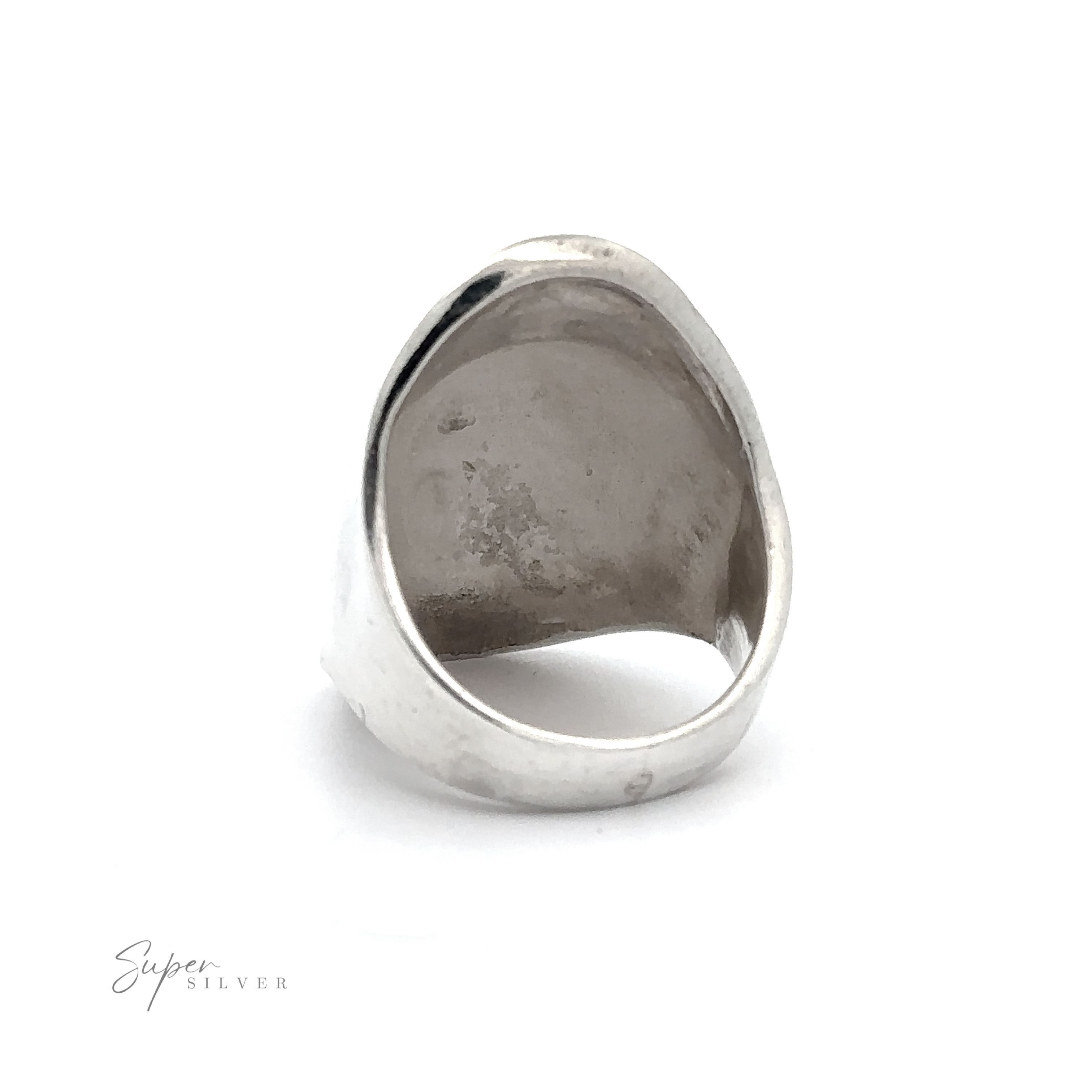 An Unfinished Domed Ring *Final Sale* with a silver surface on a white background.