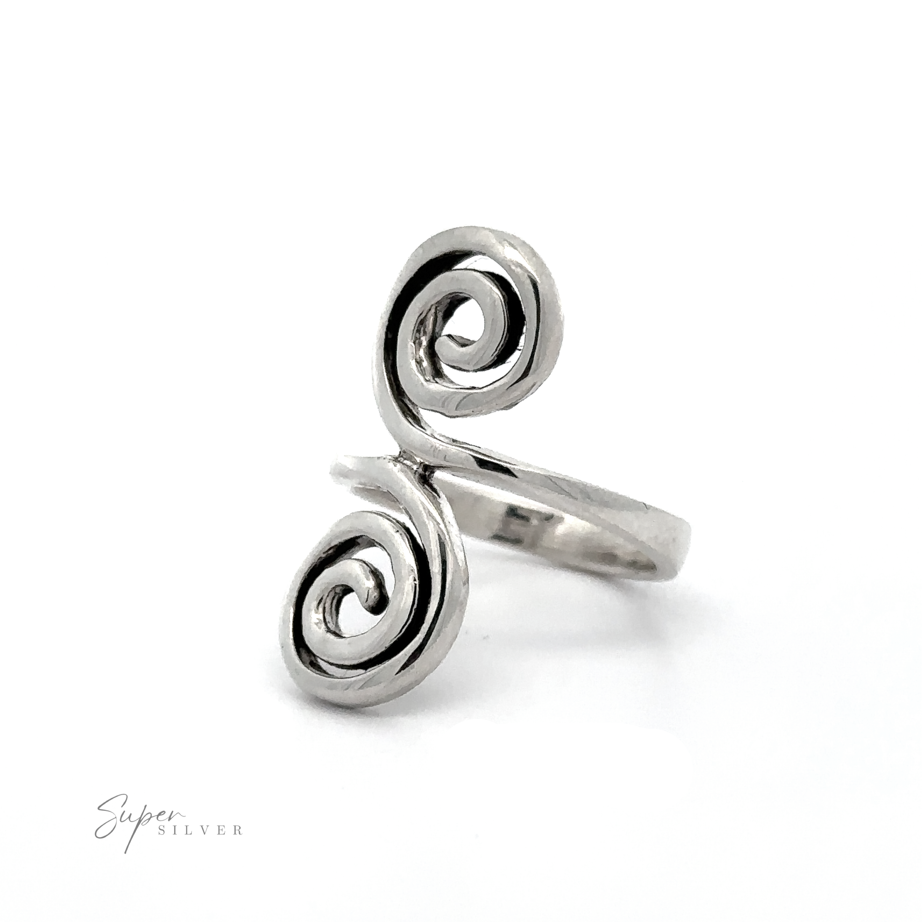 A Double Swirl Ring with a Celtic spiral design.