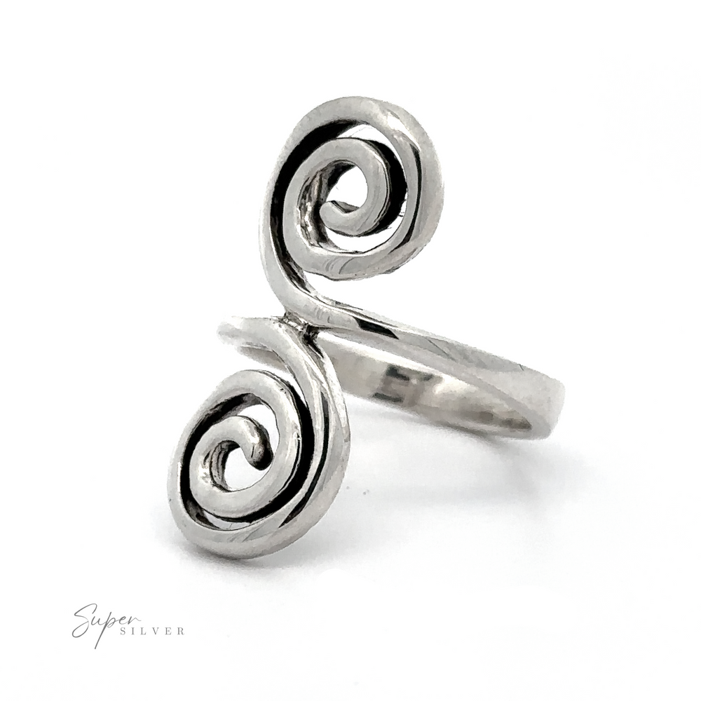 
                  
                    A Sterling Silver Double Swirl Ring with a Celtic design and a spiral design.
                  
                