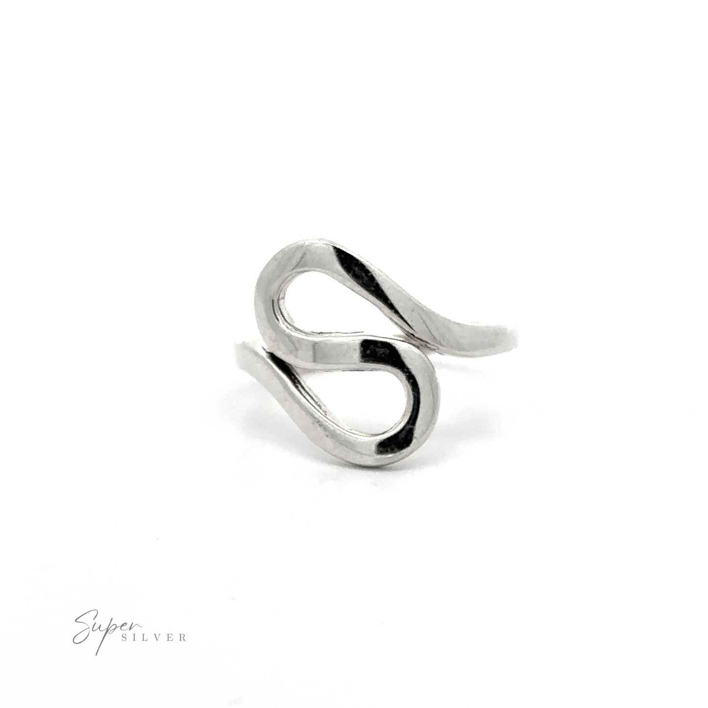 
                  
                    A high polish Sterling Silver Squiggle Ring with a squiggle pattern.
                  
                