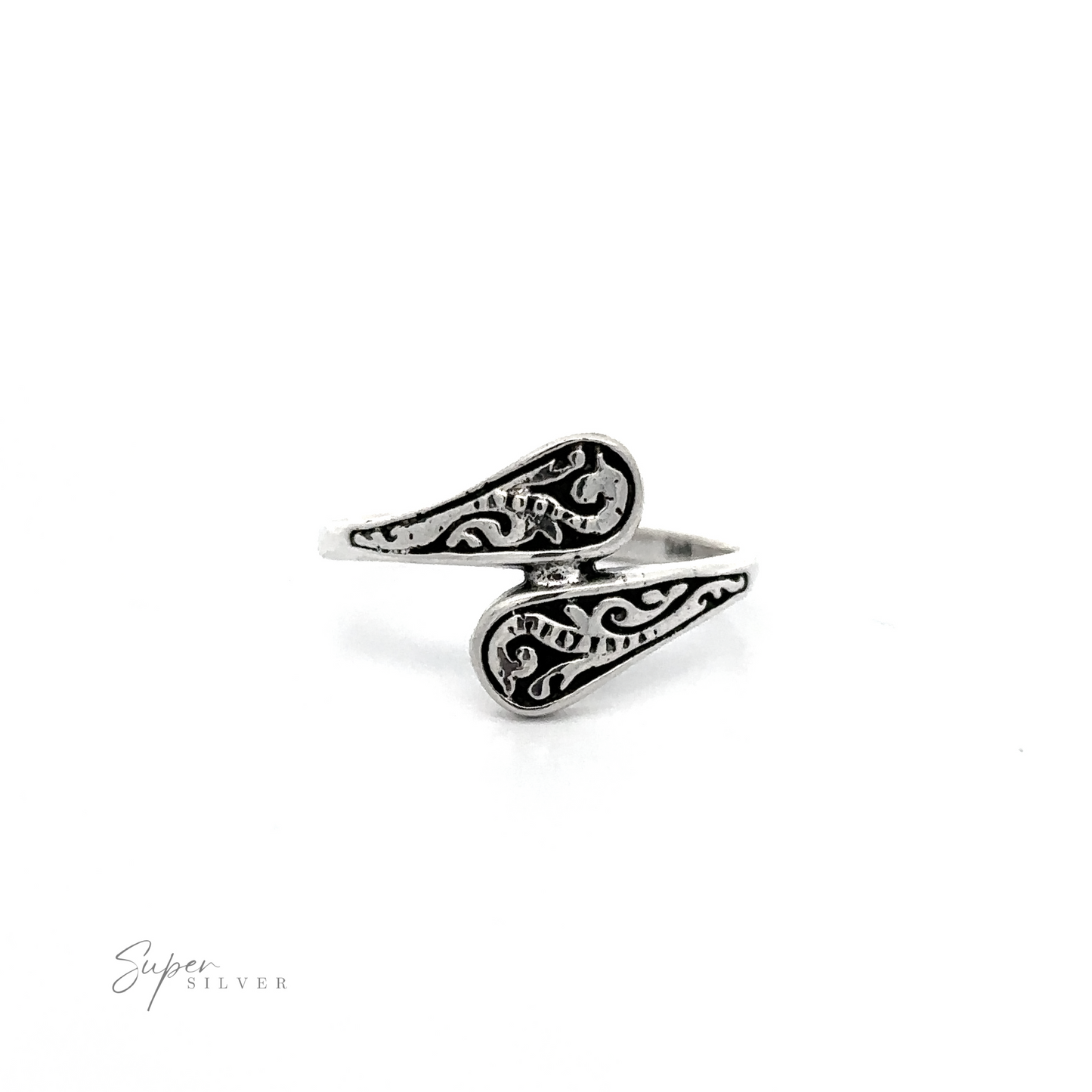 
                  
                    An oxidized finish sterling silver Dainty Spoon Ring with a swirl design.
                  
                