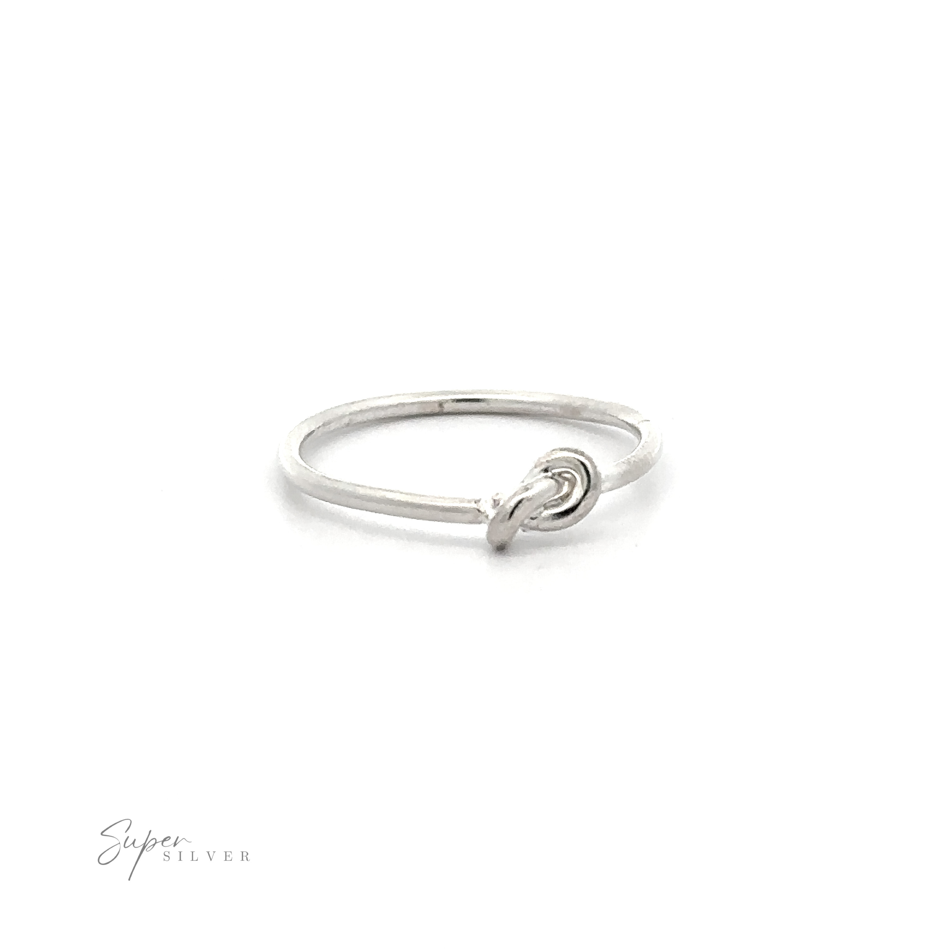 A simple and sweet Tiny "Love" Knot Ring made of .925 Sterling Silver.