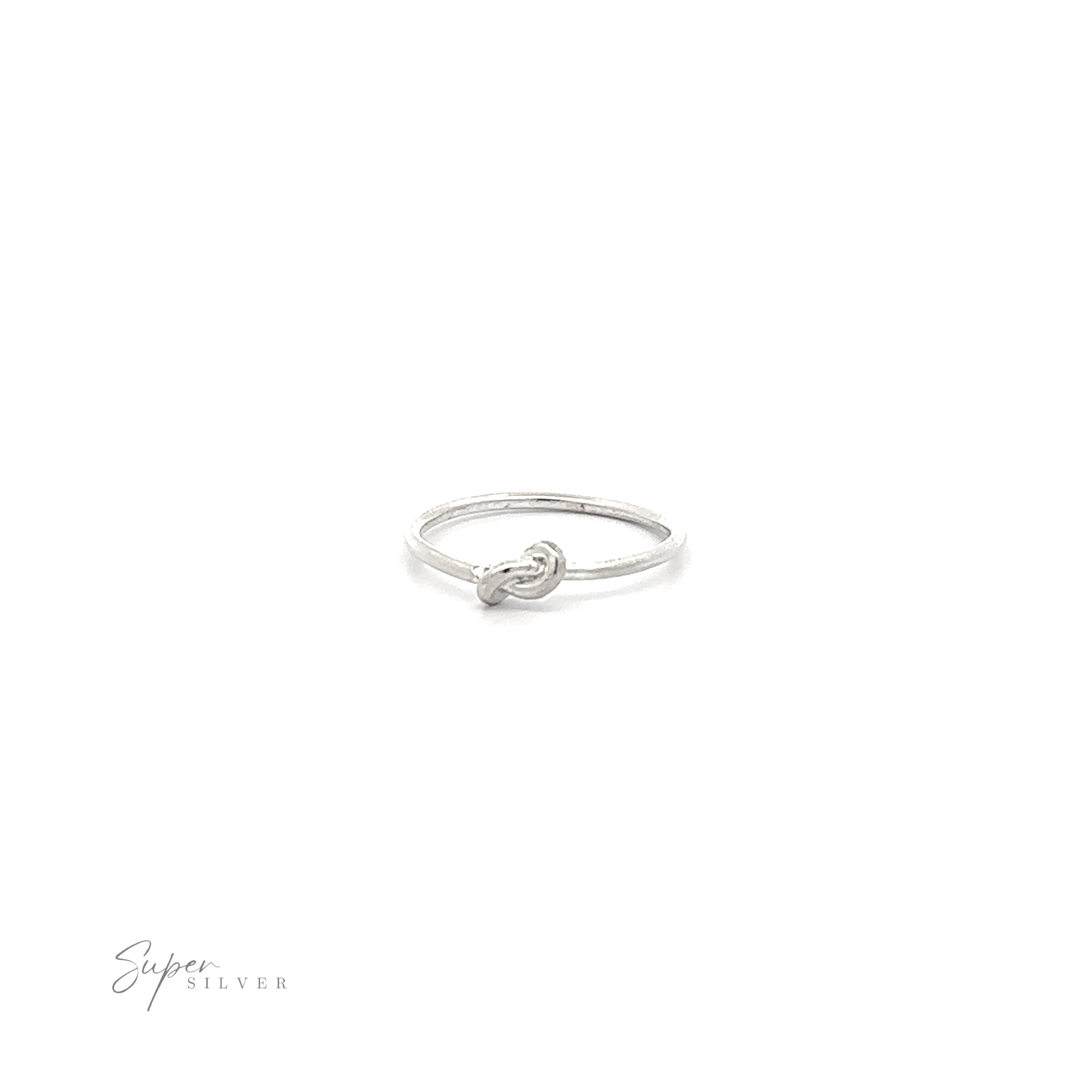 A simple and sweet Tiny "Love" Knot Ring with a diamond in the middle.