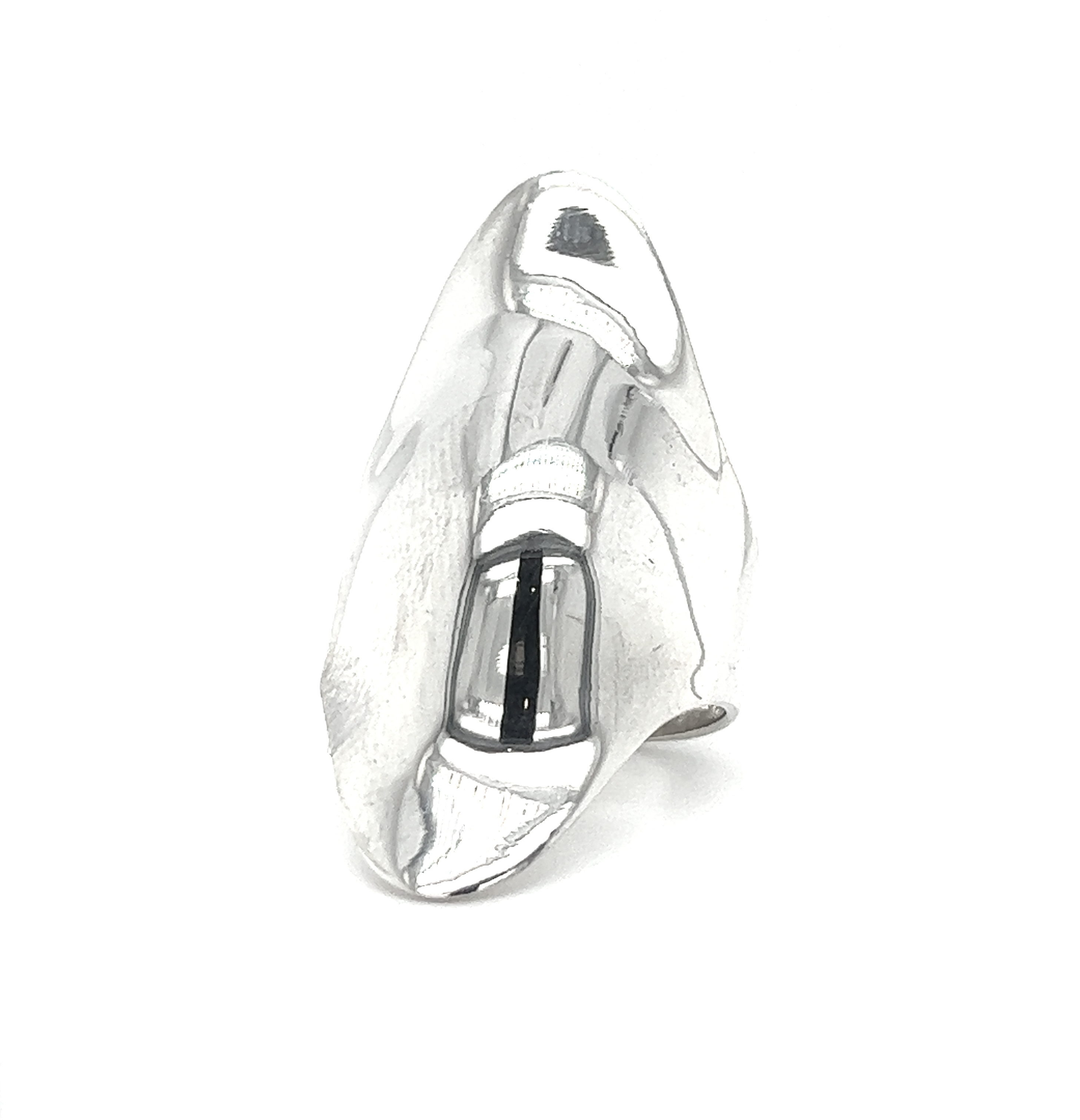 A statement Large Shield Ring with boho allure, showcased on a white background.
